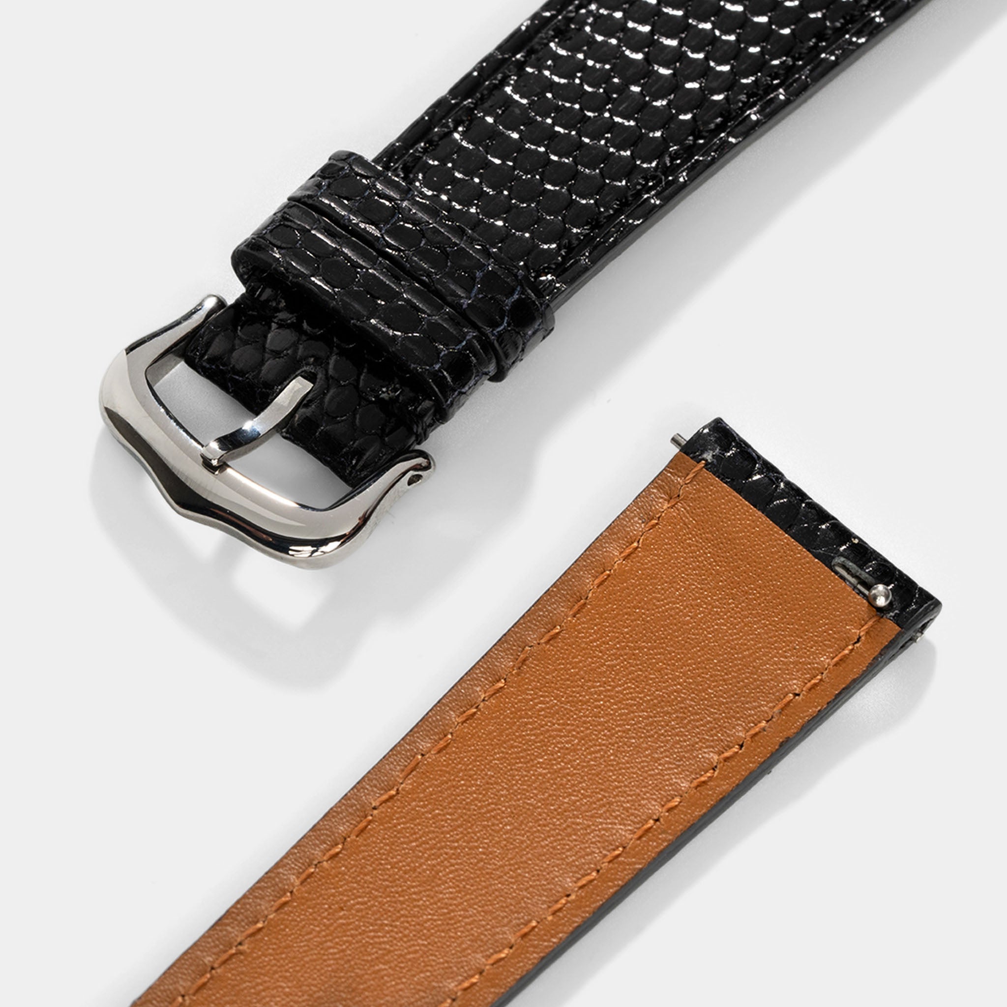Uhrenarmband für Cartier Tank Must (2021-2024) - The Slim Black Lizard