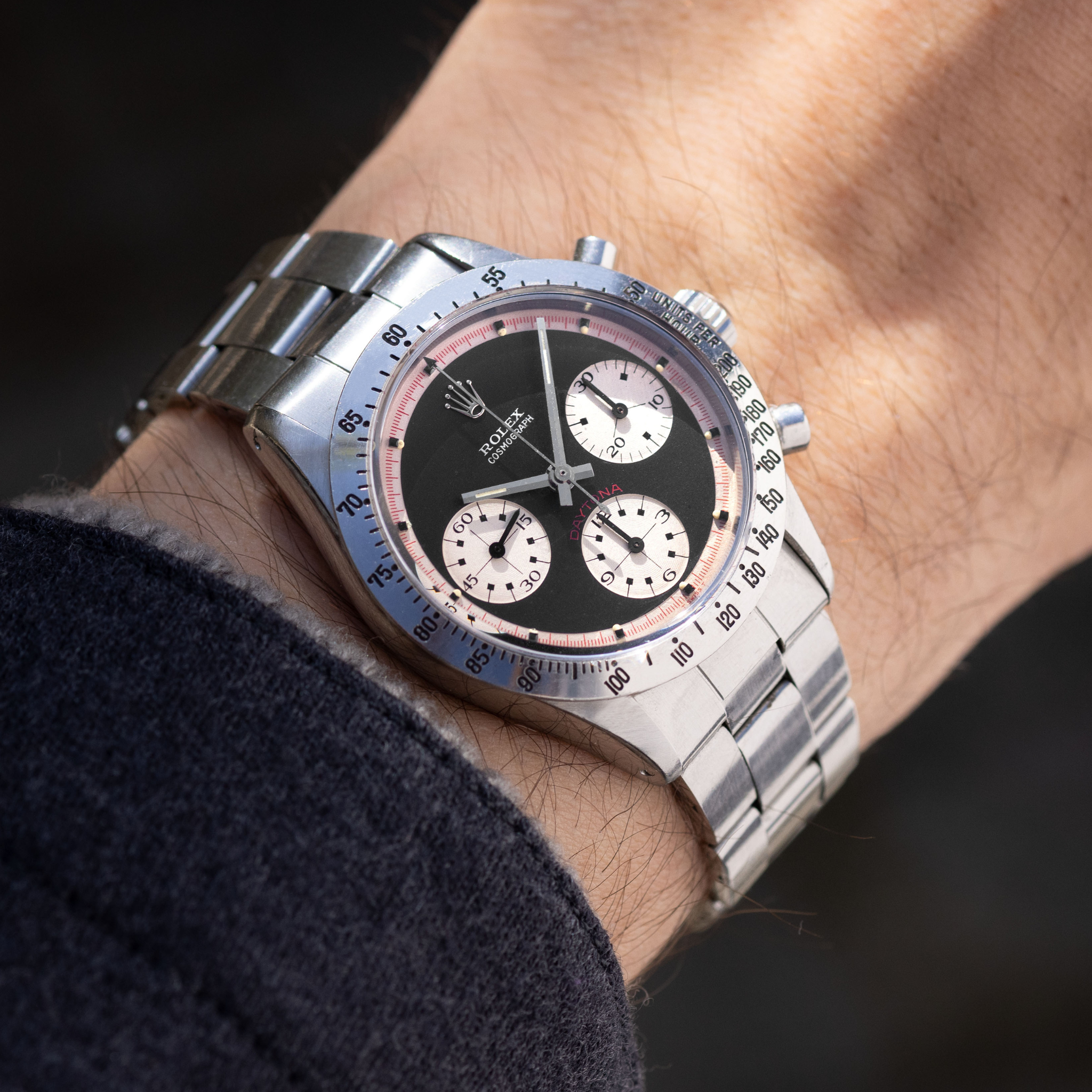 Rolex Cosmograph Daytona 6262 Black Tri-Color Exotic Dial dial with Rolex service paper