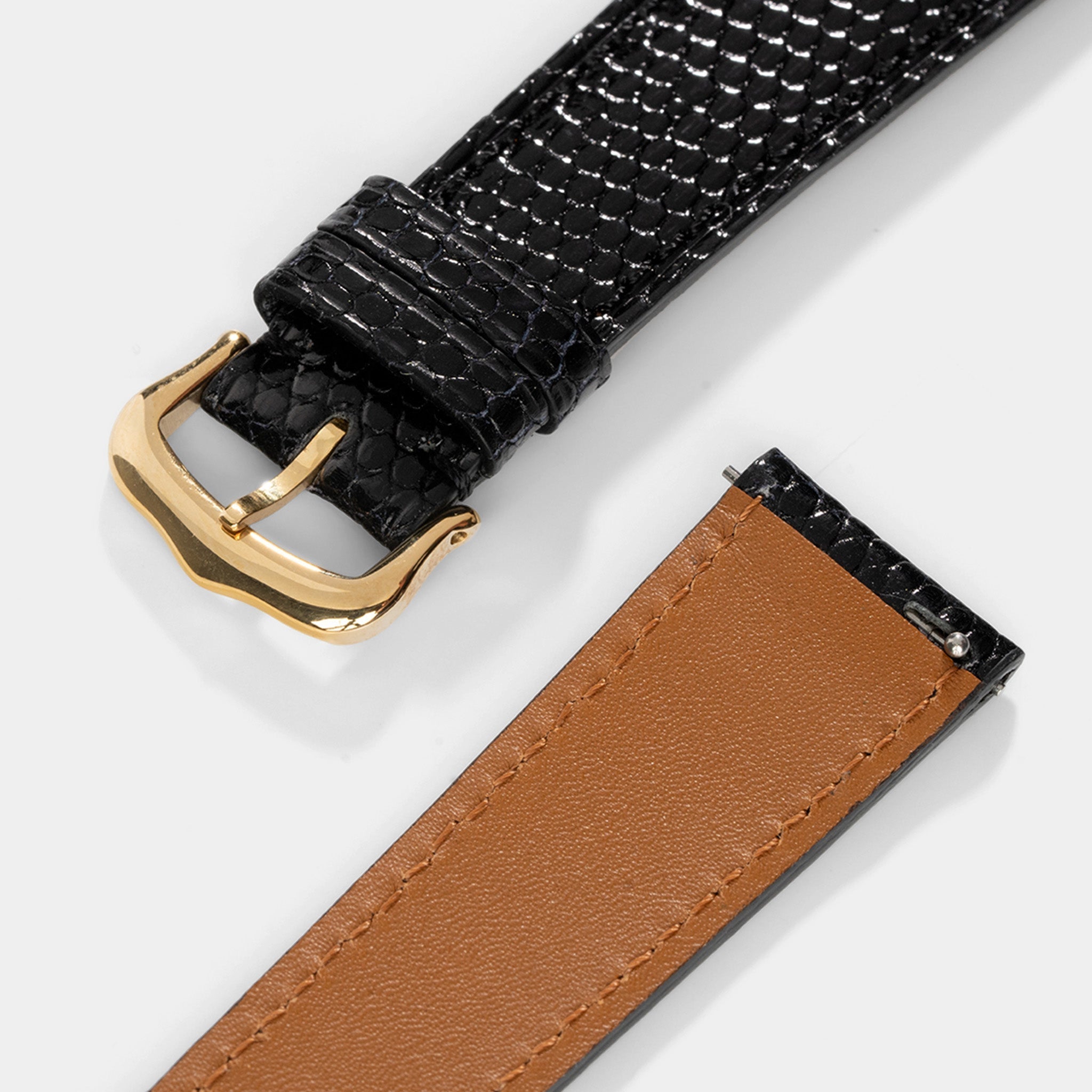 Uhrenarmband für Cartier Tank Louis (2021-2024) - The Slim Black Lizard