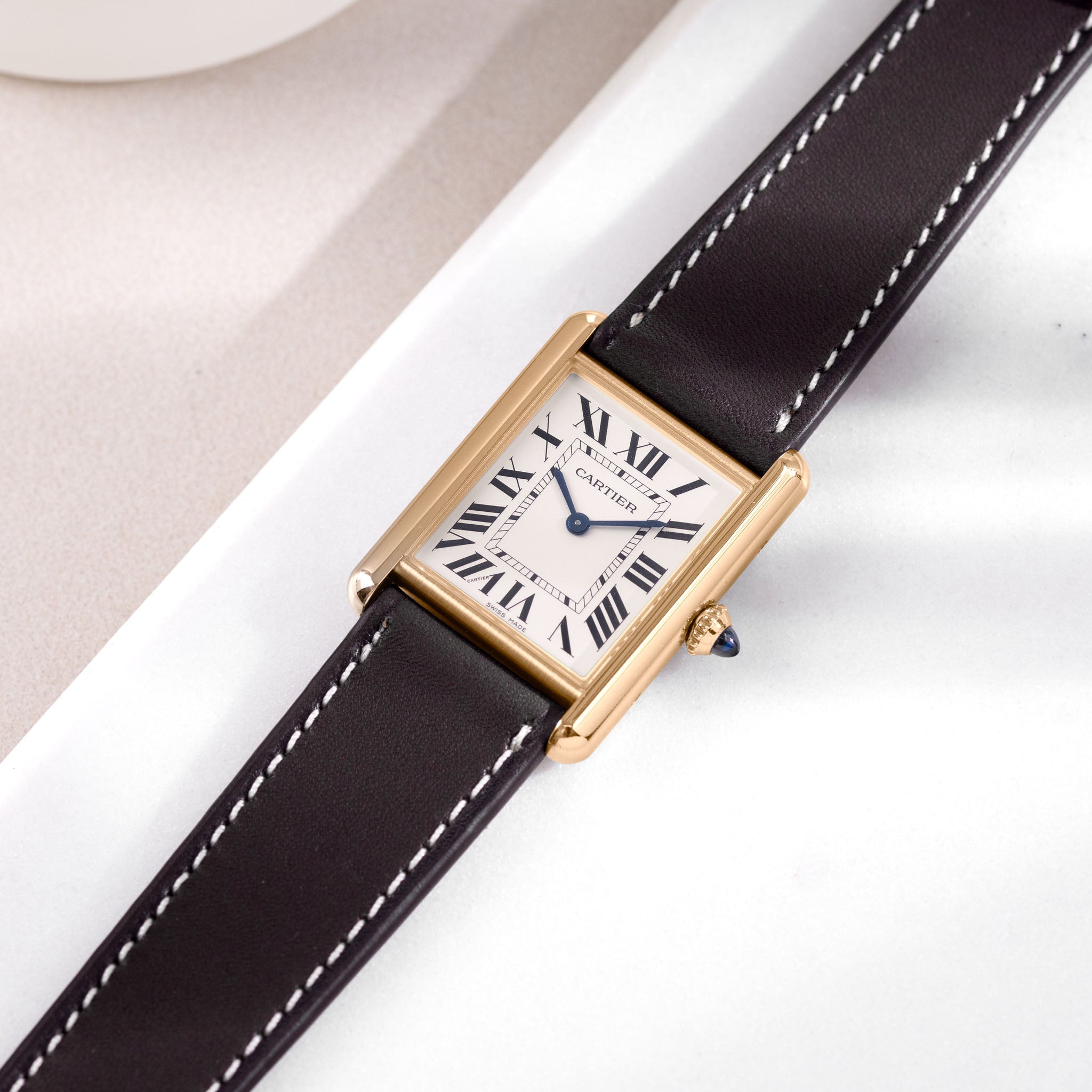 Uhrenarmband für Cartier Tank Louis (2021-2024) - The Chevalin Dark Cognac Brown