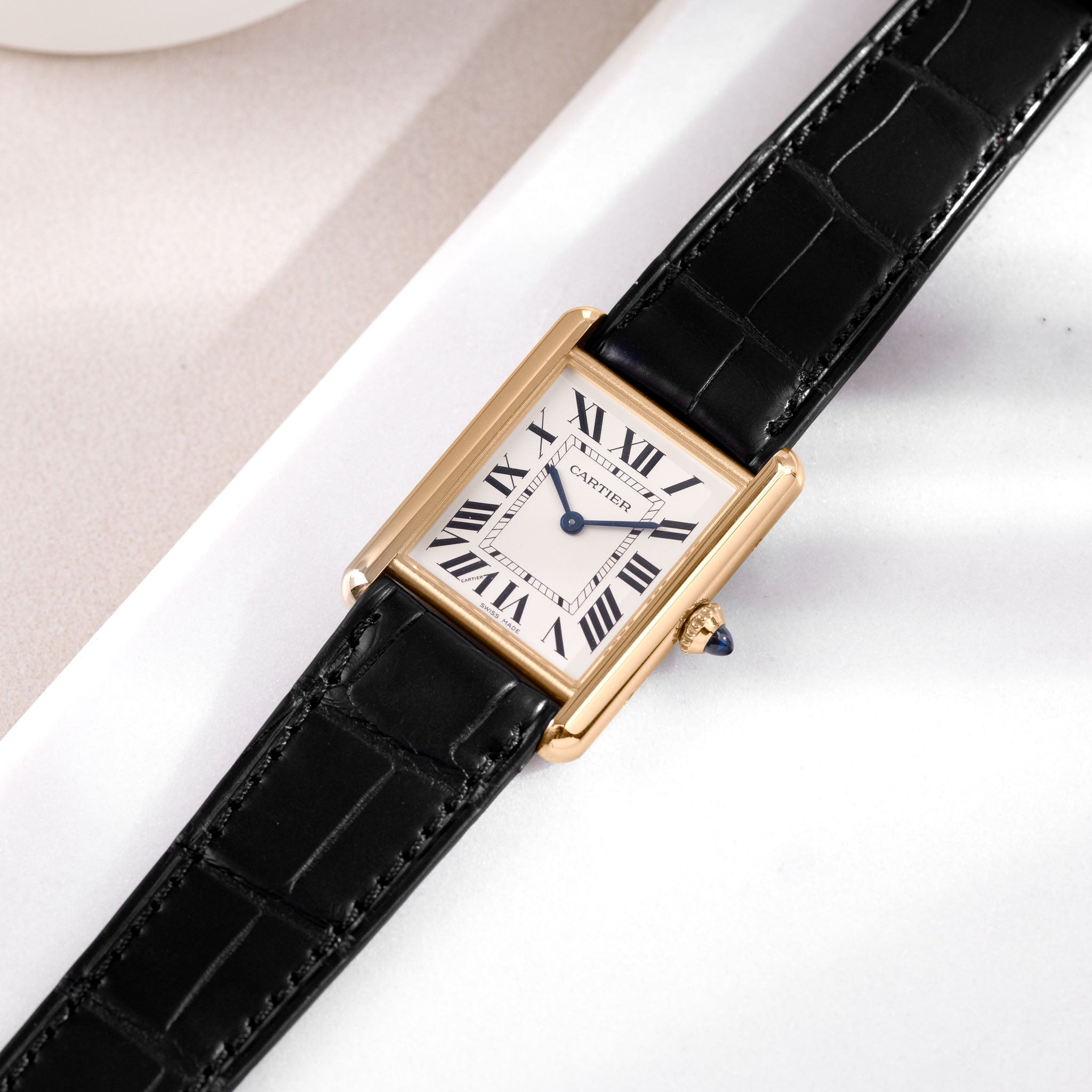 Uhrenarmband für Cartier Tank Louis (2021-2024) - The Premium Black Alligator