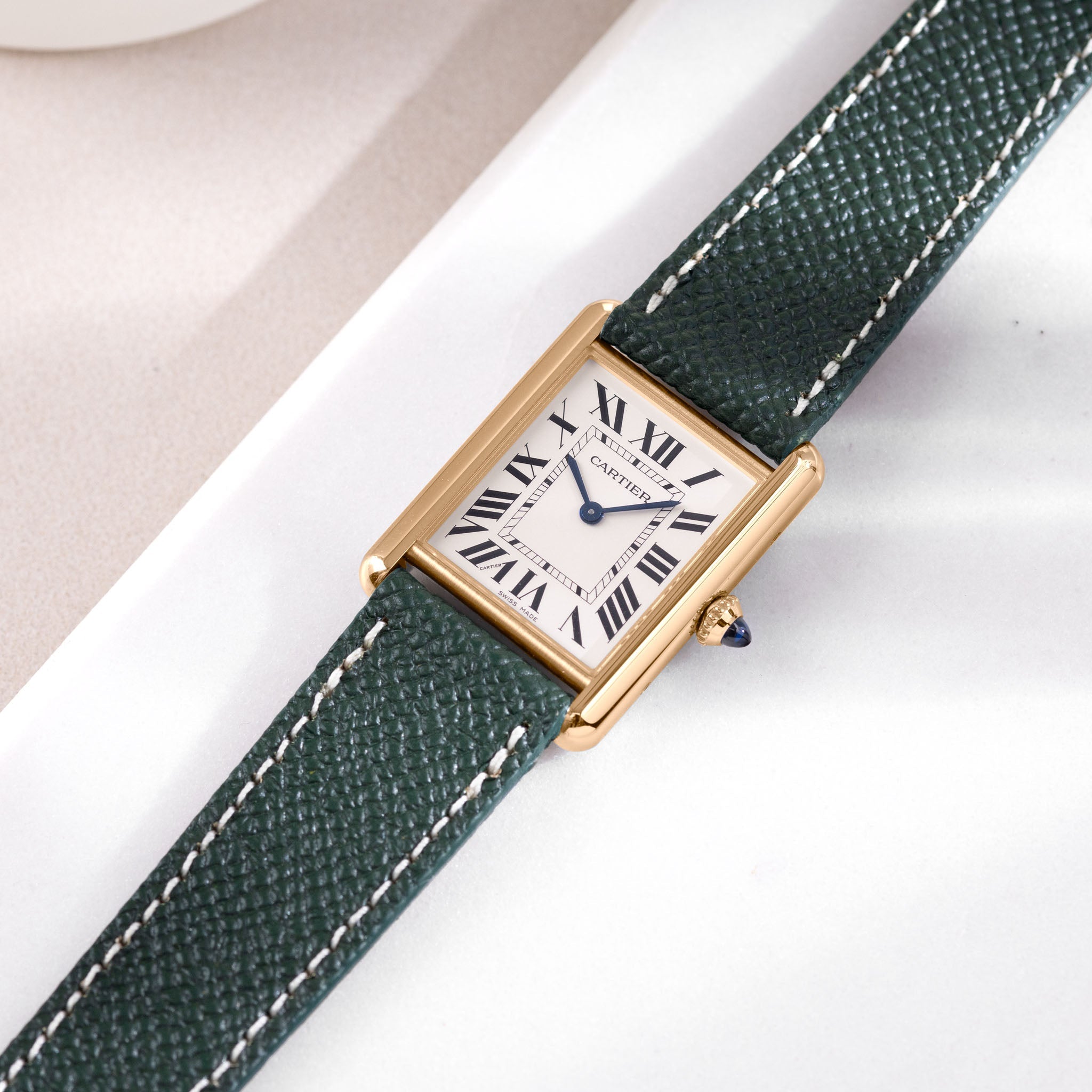 Uhrenarmband für Cartier Tank Louis (2021-2024) - The Epsom Dark Green