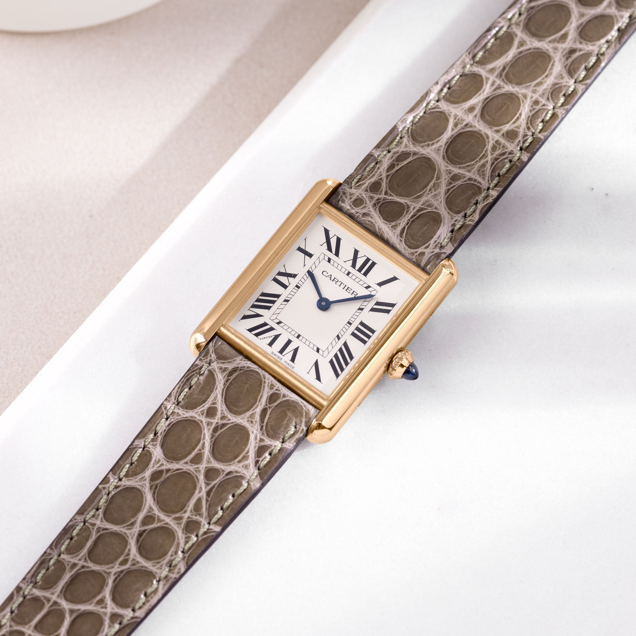Uhrenarmband für Cartier Tank Louis (2021-2024) - The Taupe Alligator