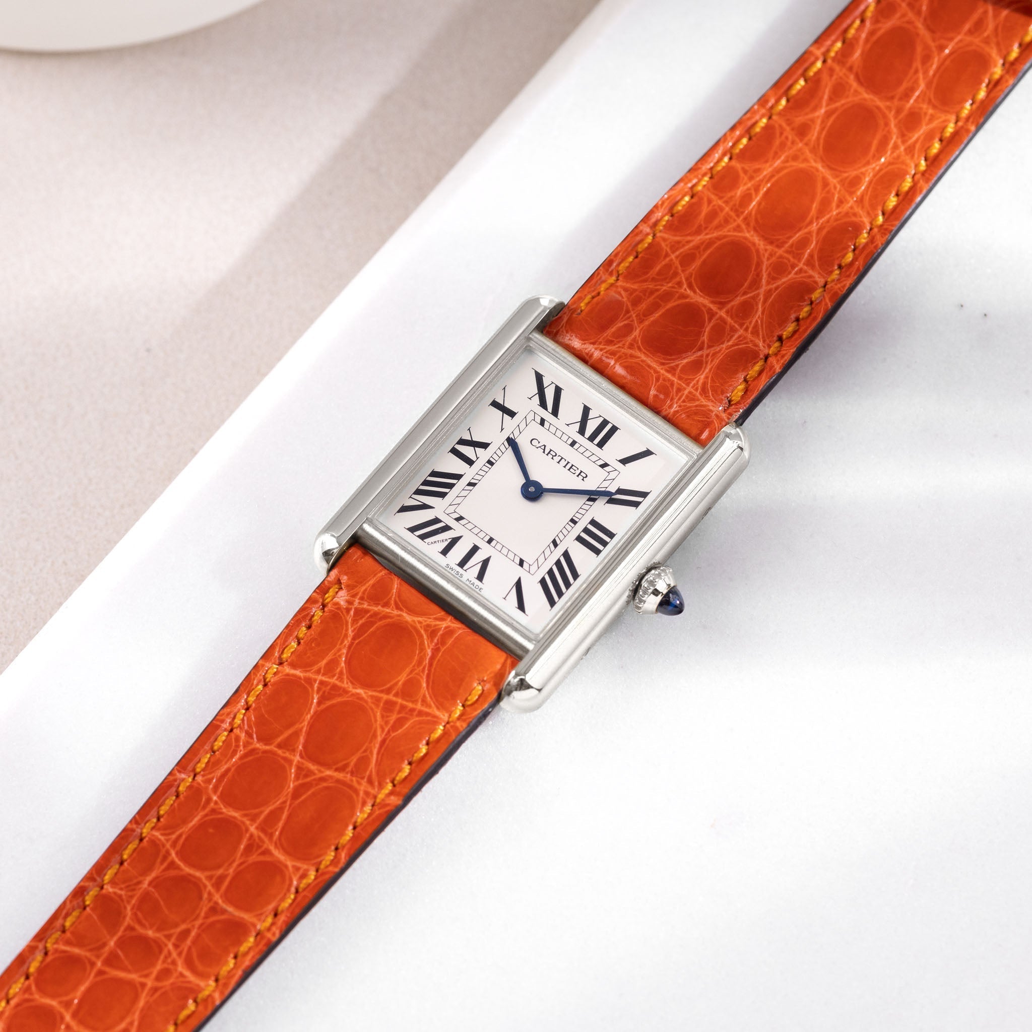 Uhrenarmband für Cartier Tank Must (2021-2024) - The Orange Alligator