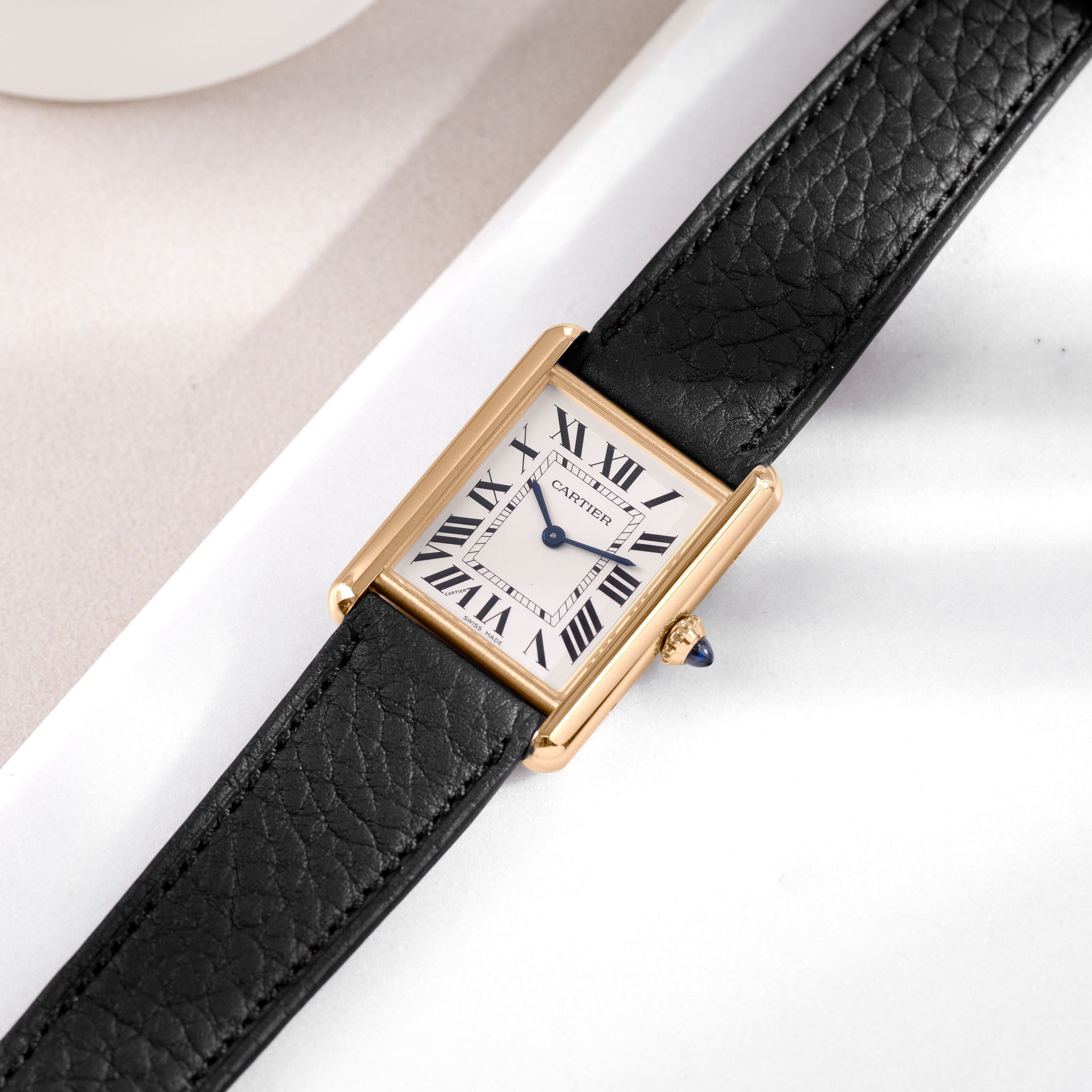 Uhrenarmband für Cartier Tank Louis (2021-2024) - The Thin Taurillon Black