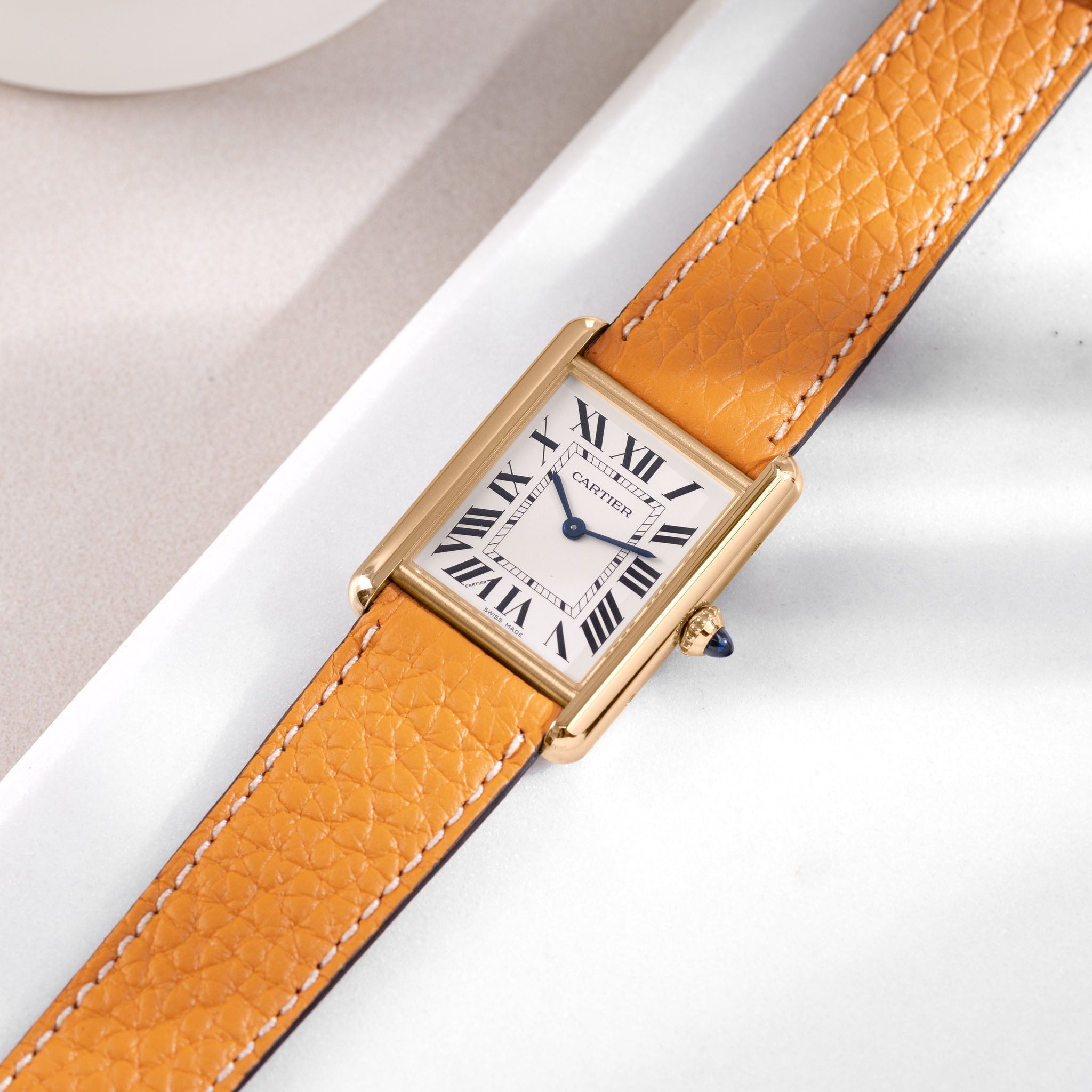Uhrenarmband für Cartier Tank Louis (2021-2024) - The Taurillon Moutarde