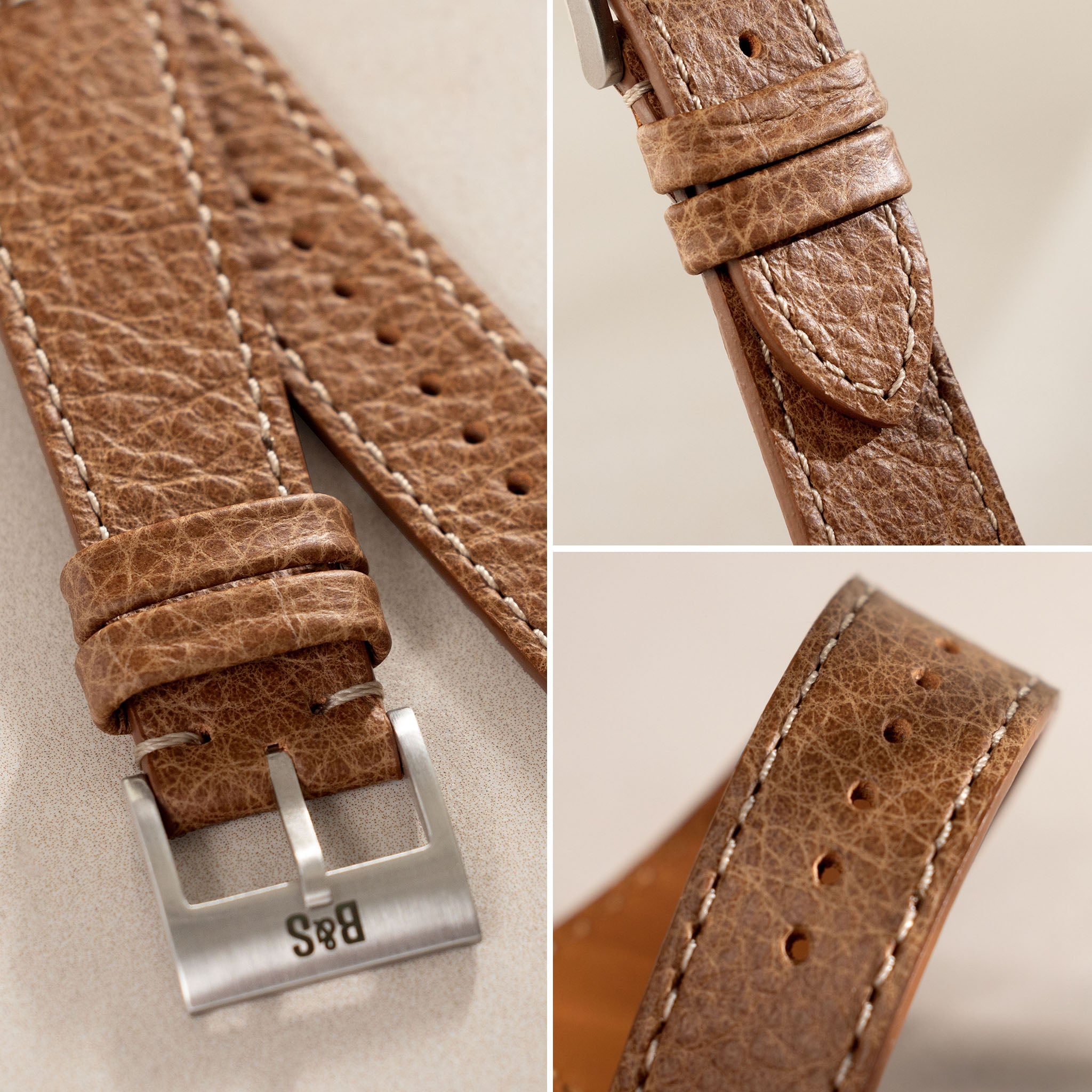 Boxed Kansas Leder Uhrenarmband Braun