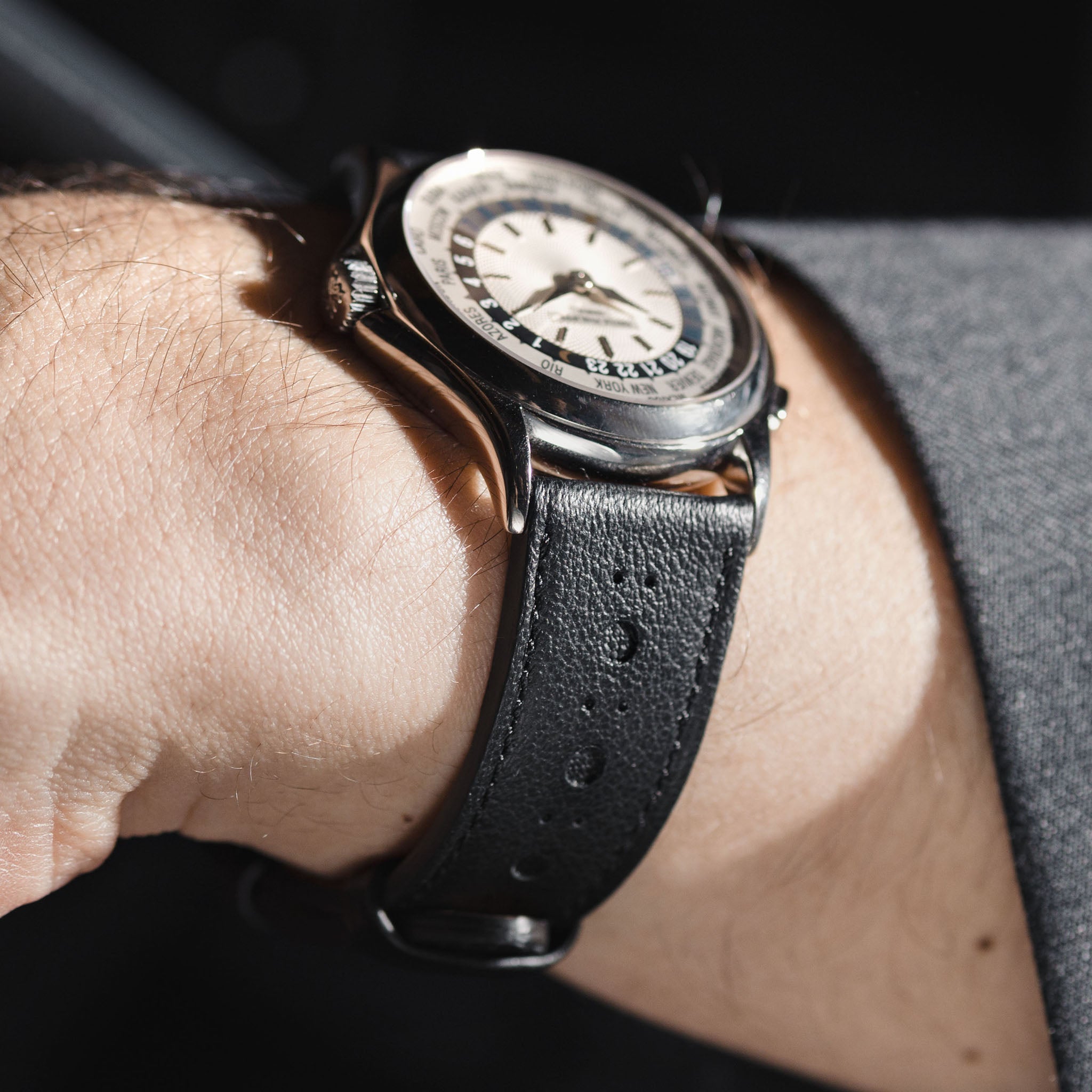 Uhrenarmband Wall Street– Brogue Style Schwarz - Jubiläumskollektion