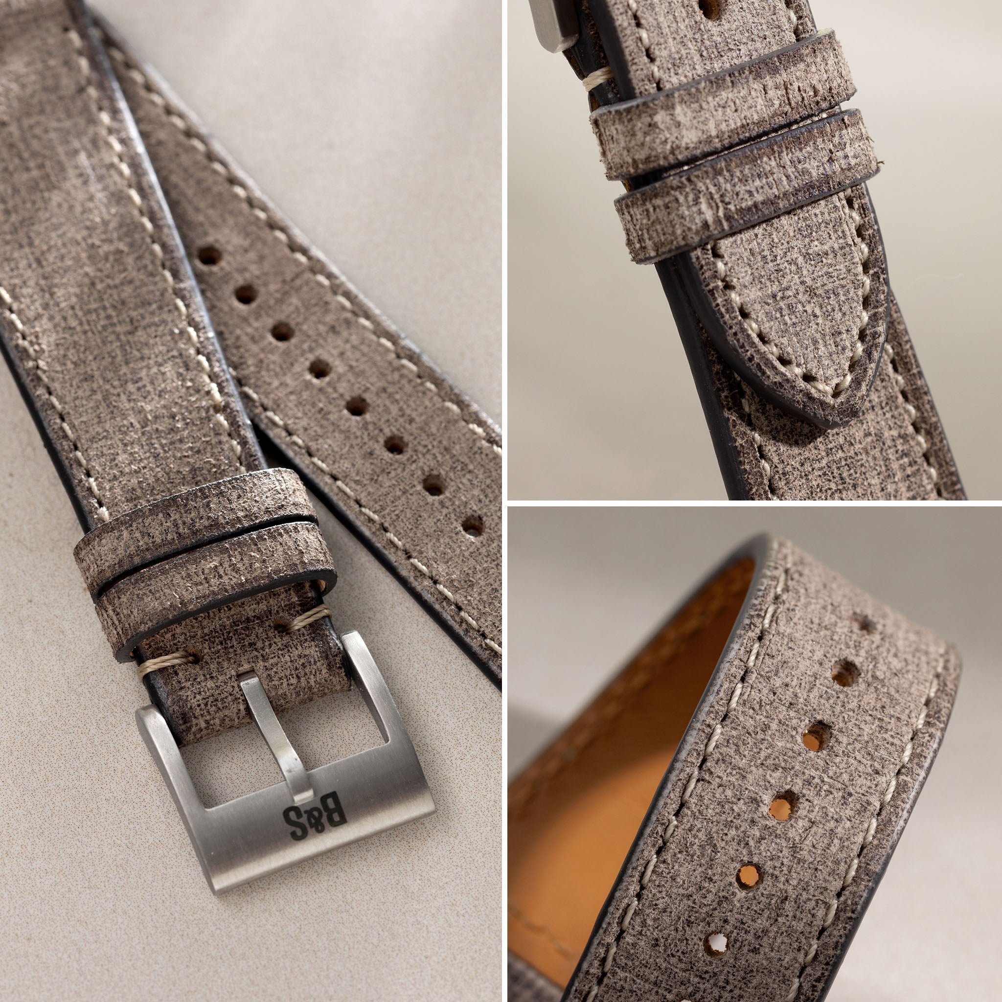 Uhrenarmband für Rolex Explorer 2 - Linen Leather Elegant Grey (20mm)
