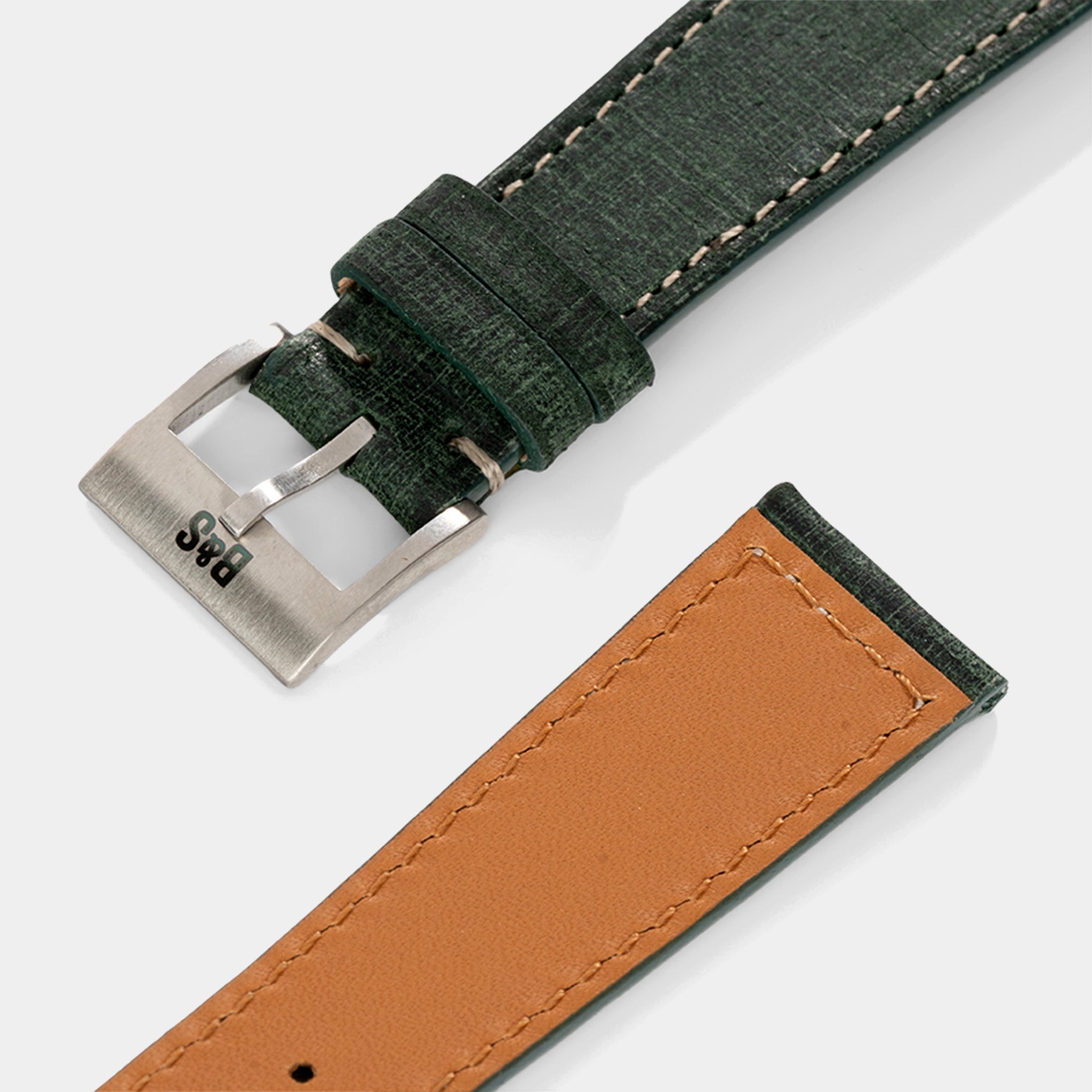 Uhrenarmband für Rolex Explorer 2 - Linen Boxed Leather Elegant Green (20mm)