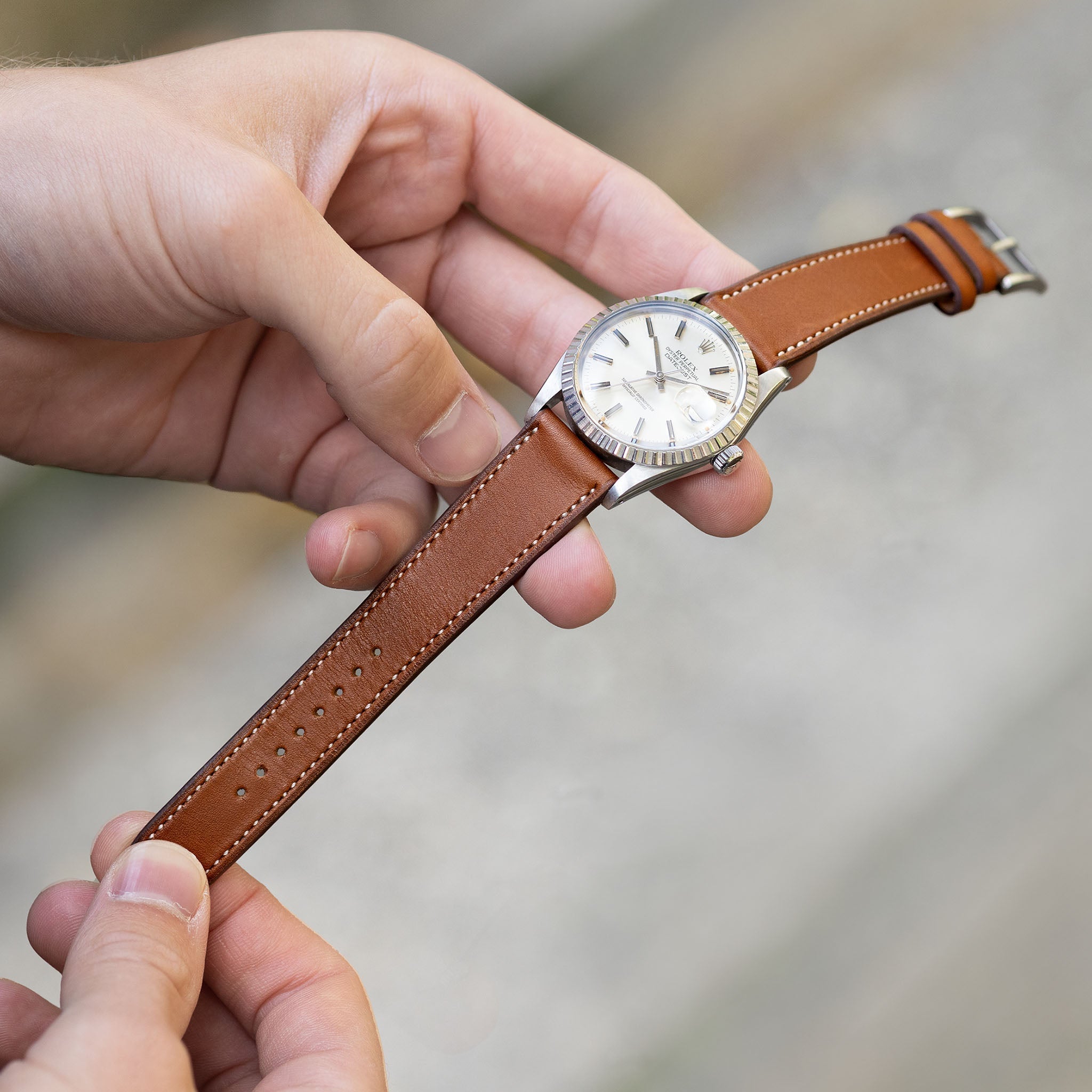 Chevalin Cognac Brown Leather Watch Strap