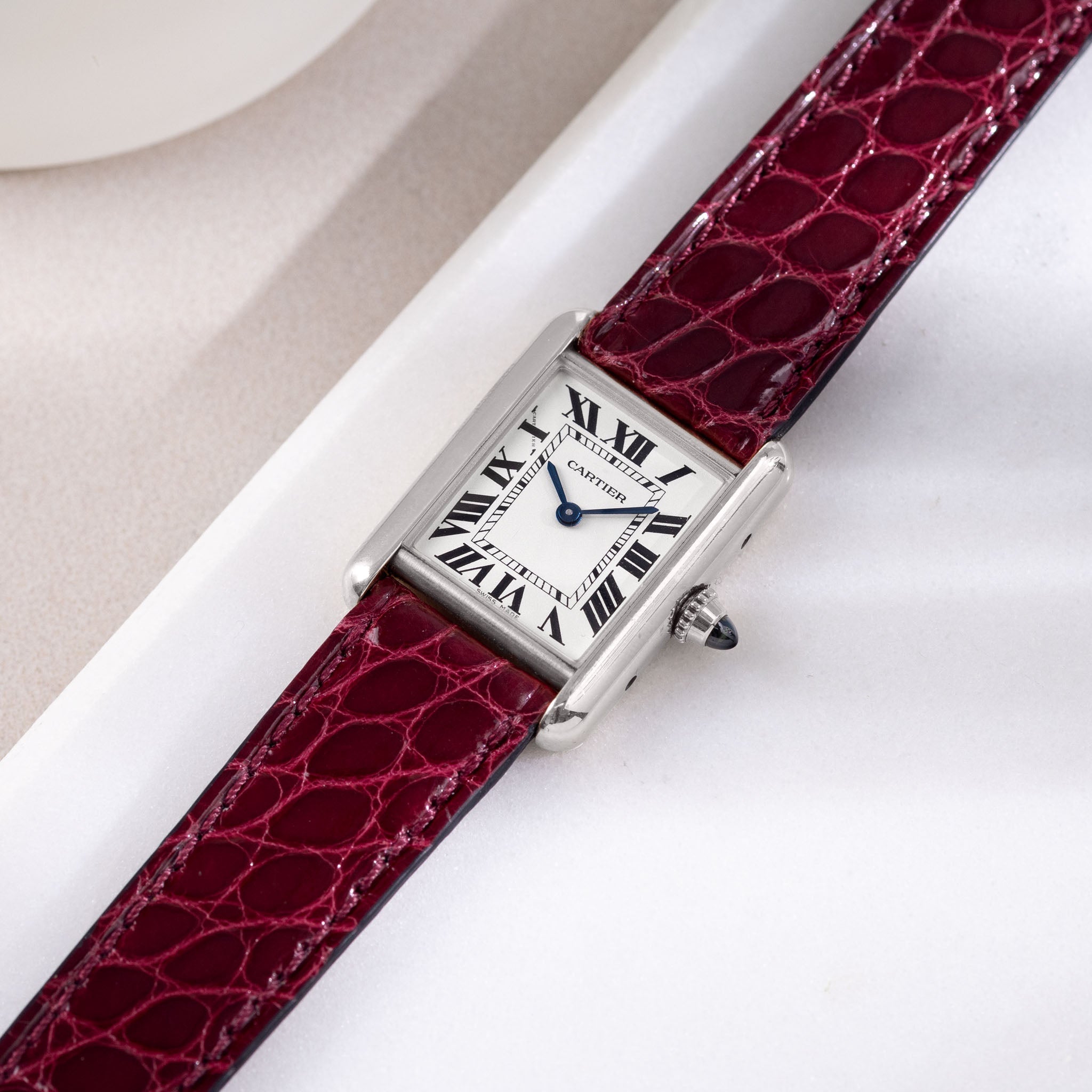 Strap for Cartier Tank Must 2021 2024 The Bordeaux Alligator