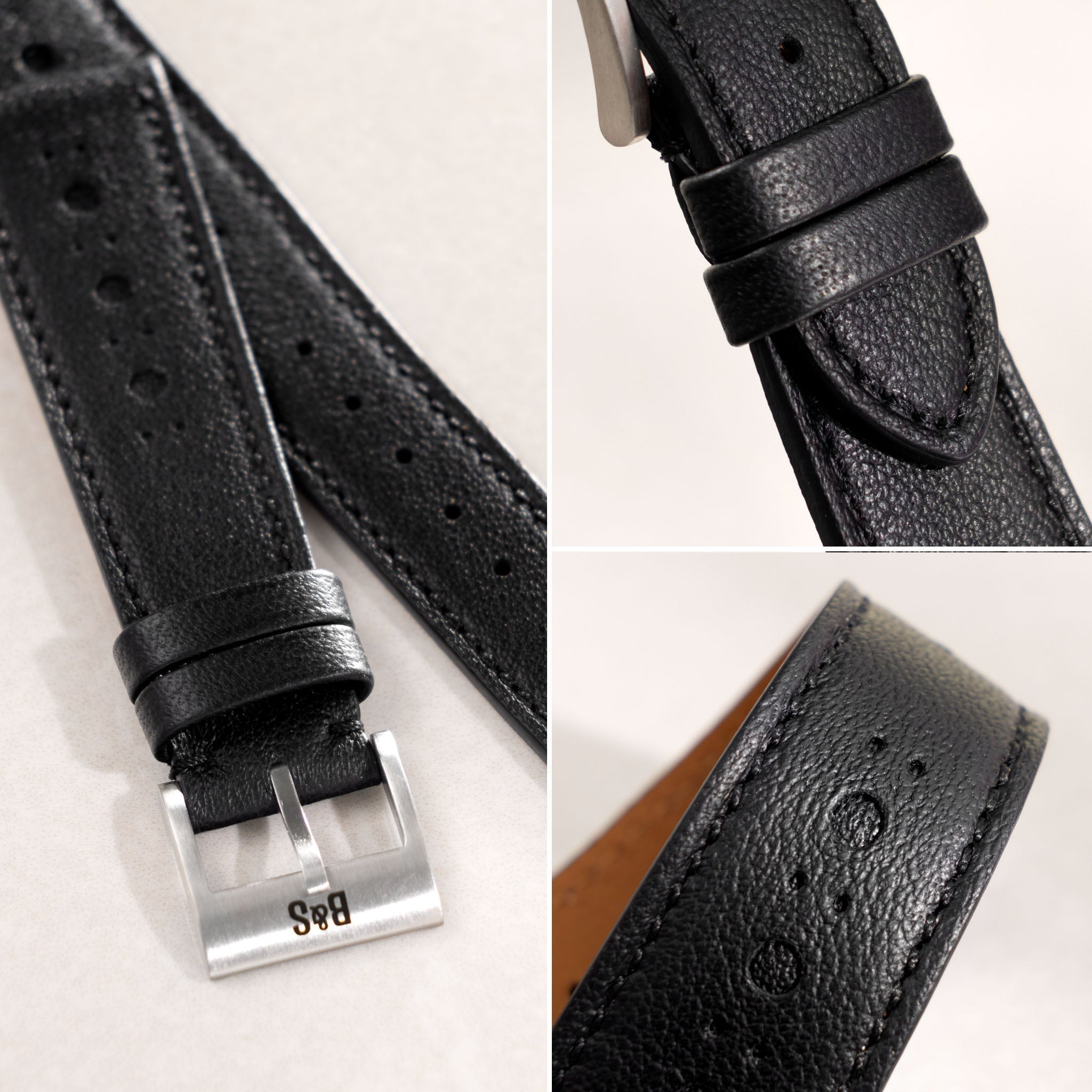Uhrenarmband Wall Street– Brogue Style Schwarz - Jubiläumskollektion