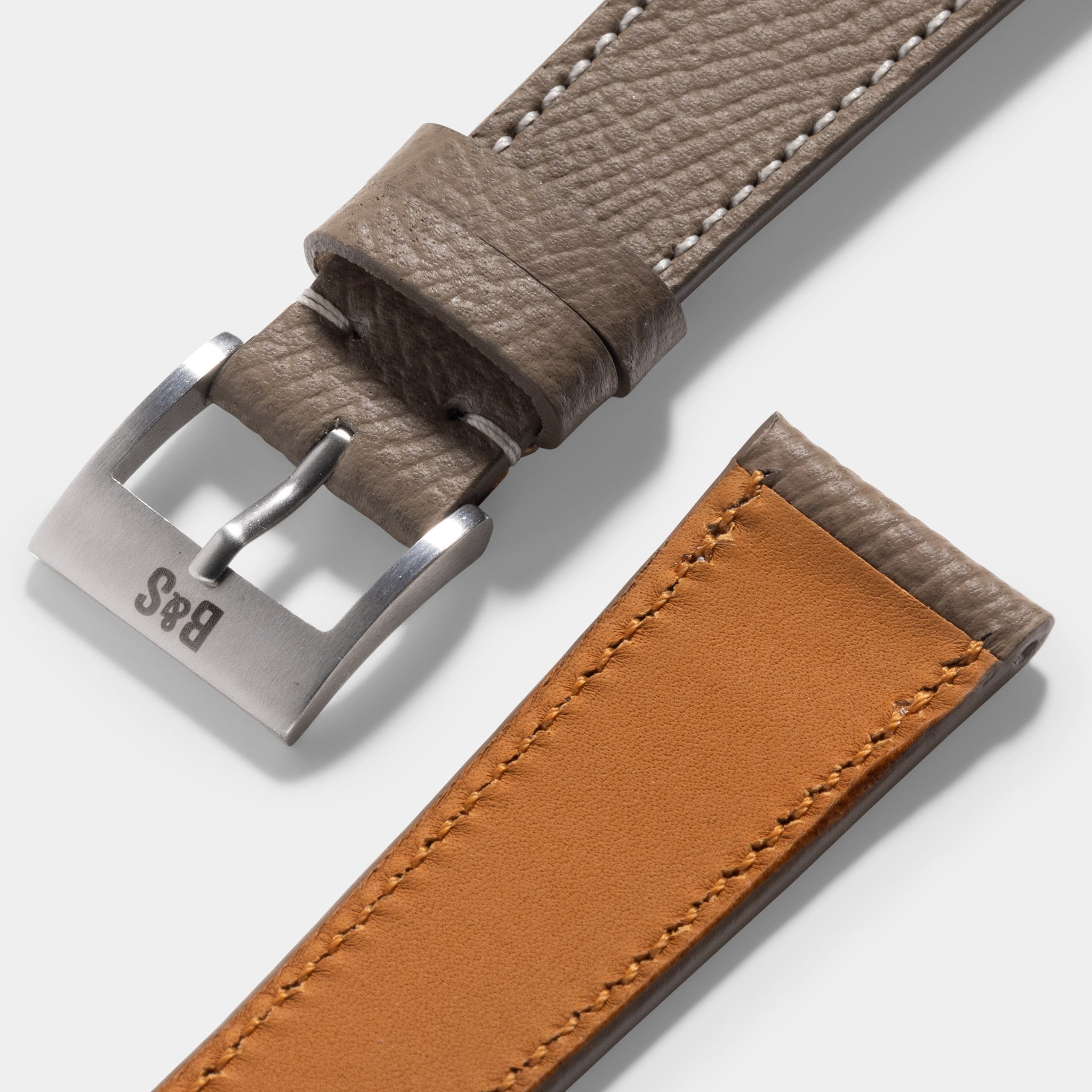 Epsom Taupe Grey Leather Watch Strap