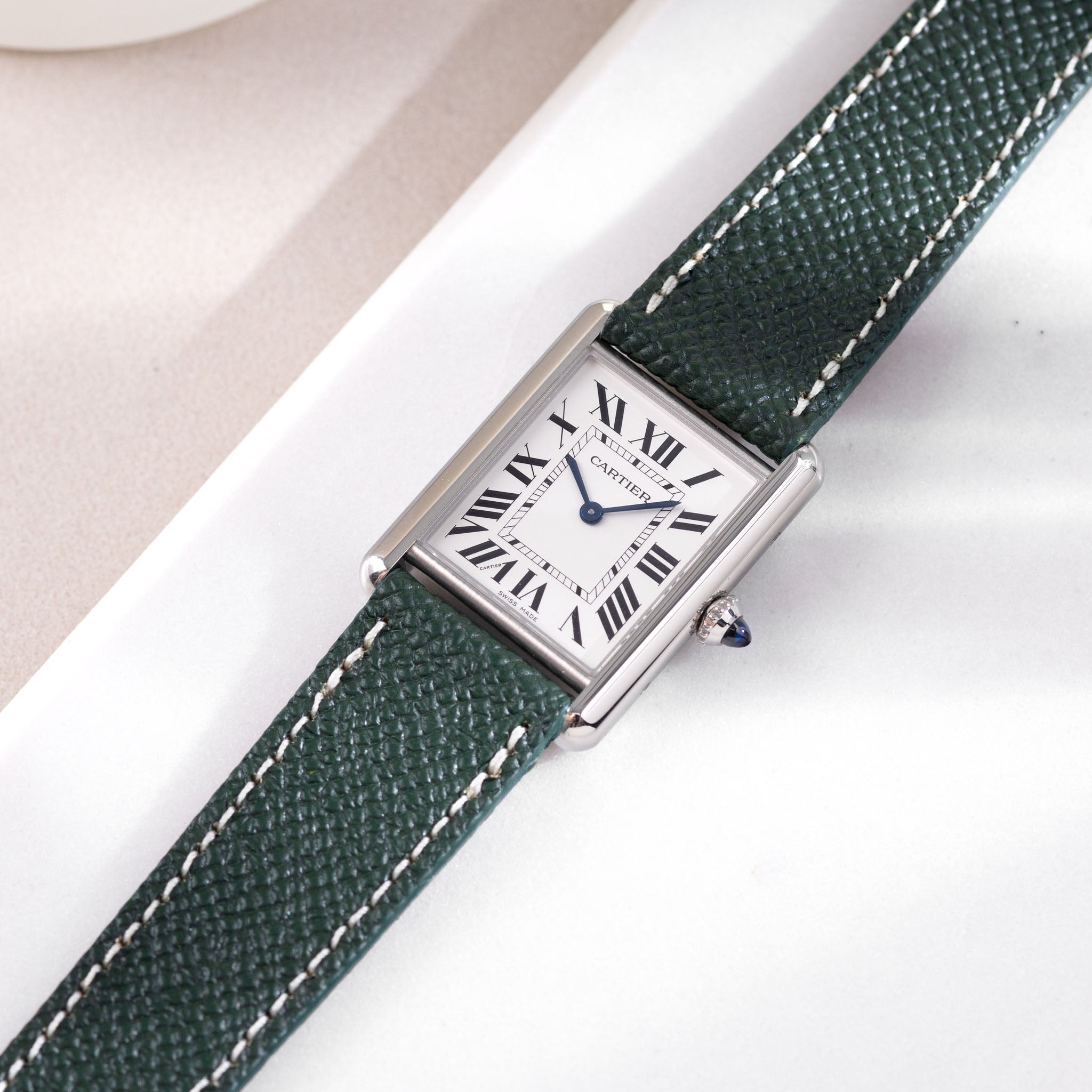 Uhrenarmband für Cartier Tank Must (2021-2024) - The Epsom Dark Green