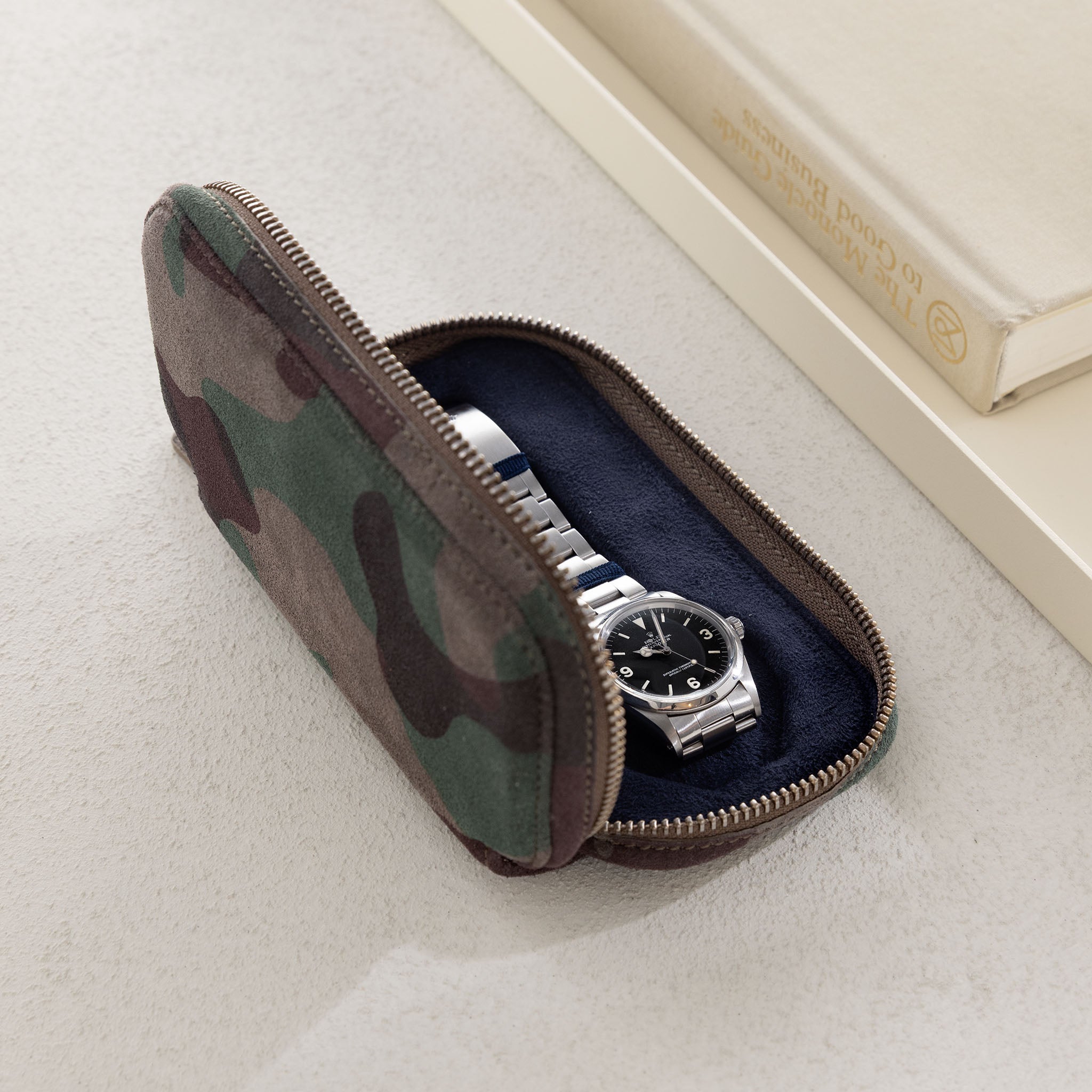 Zip Wildleder Uhrenetui Camo