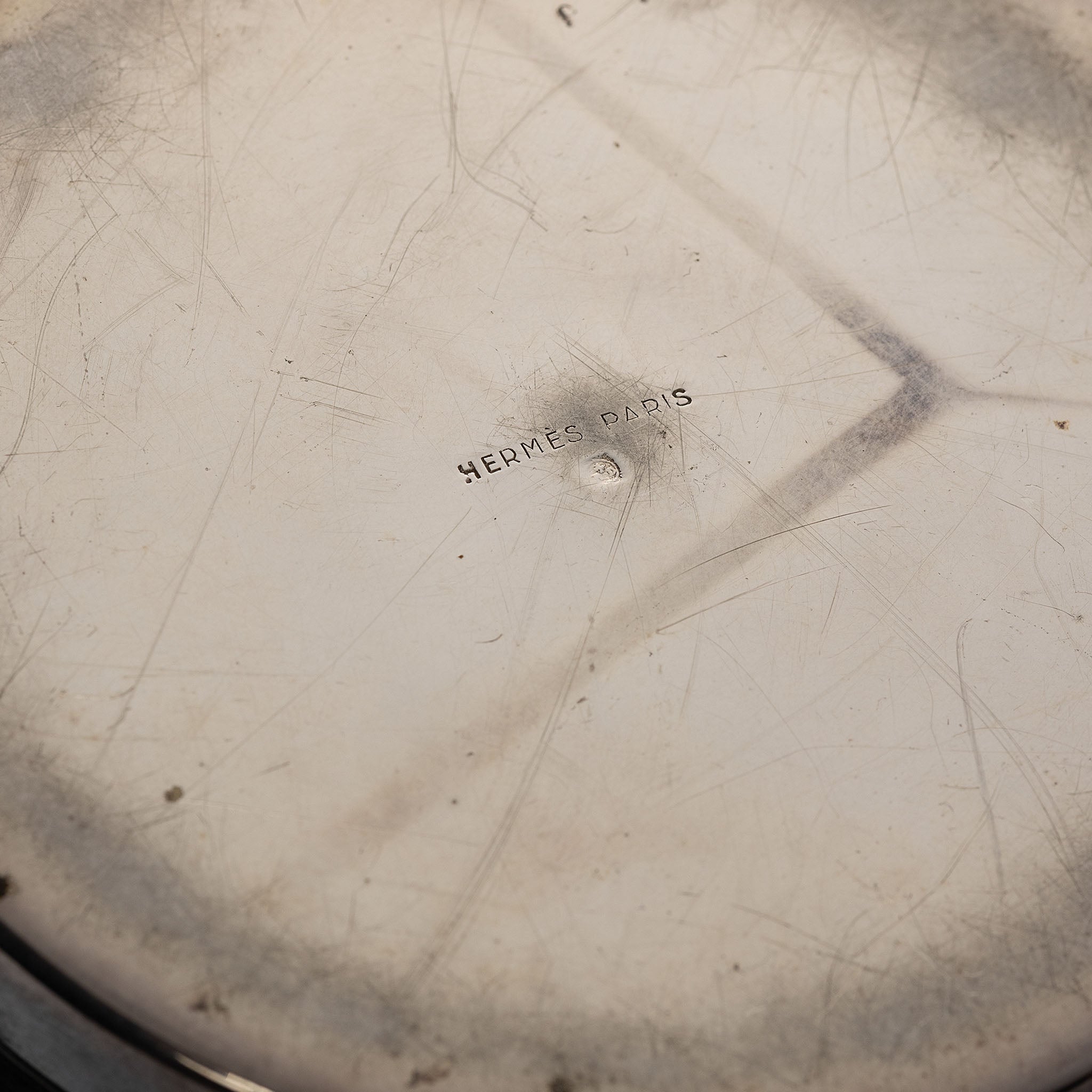 Hermès Paris Metal and Leather Decorative Cigarette Box