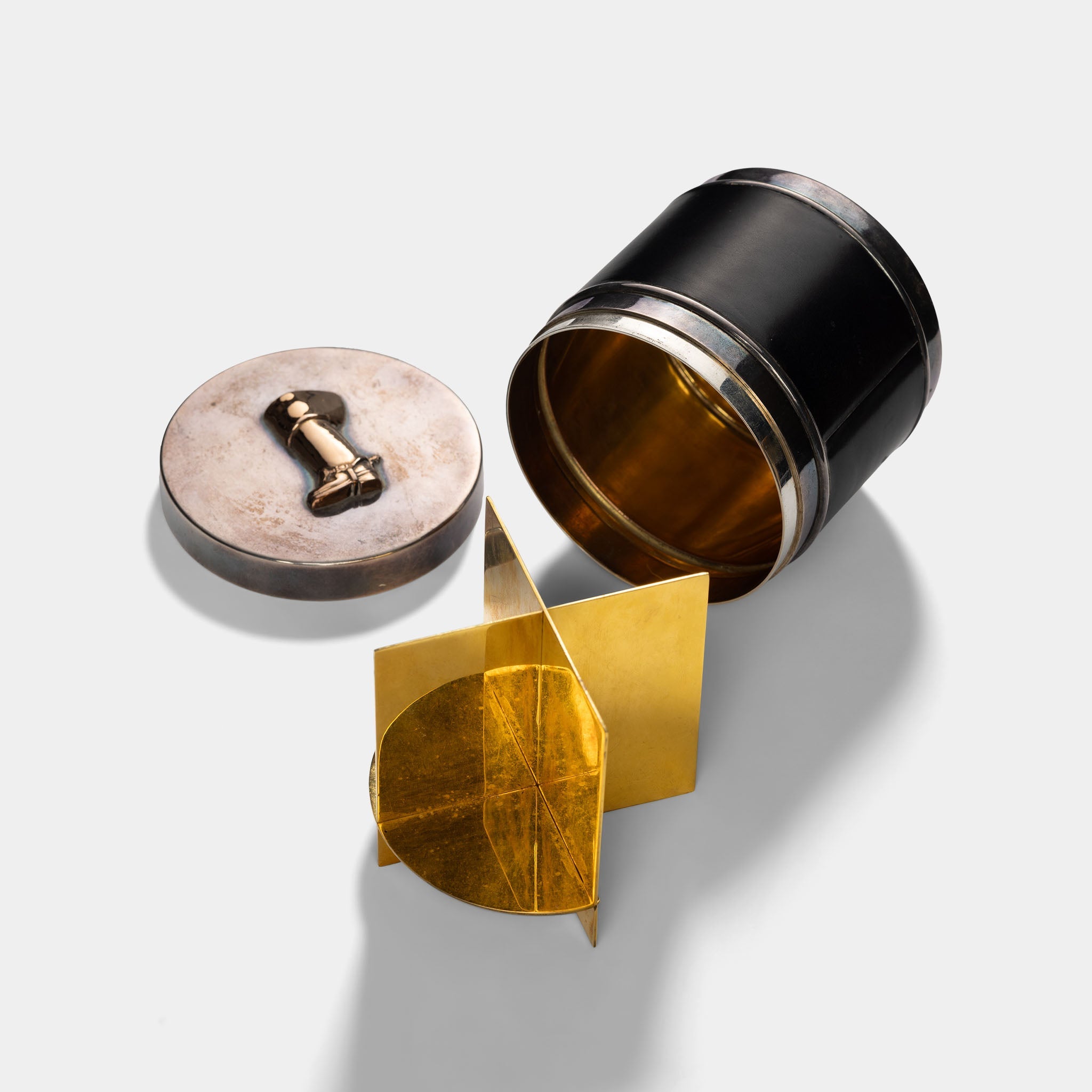 Hermès Paris Metal and Leather Decorative Cigarette Box