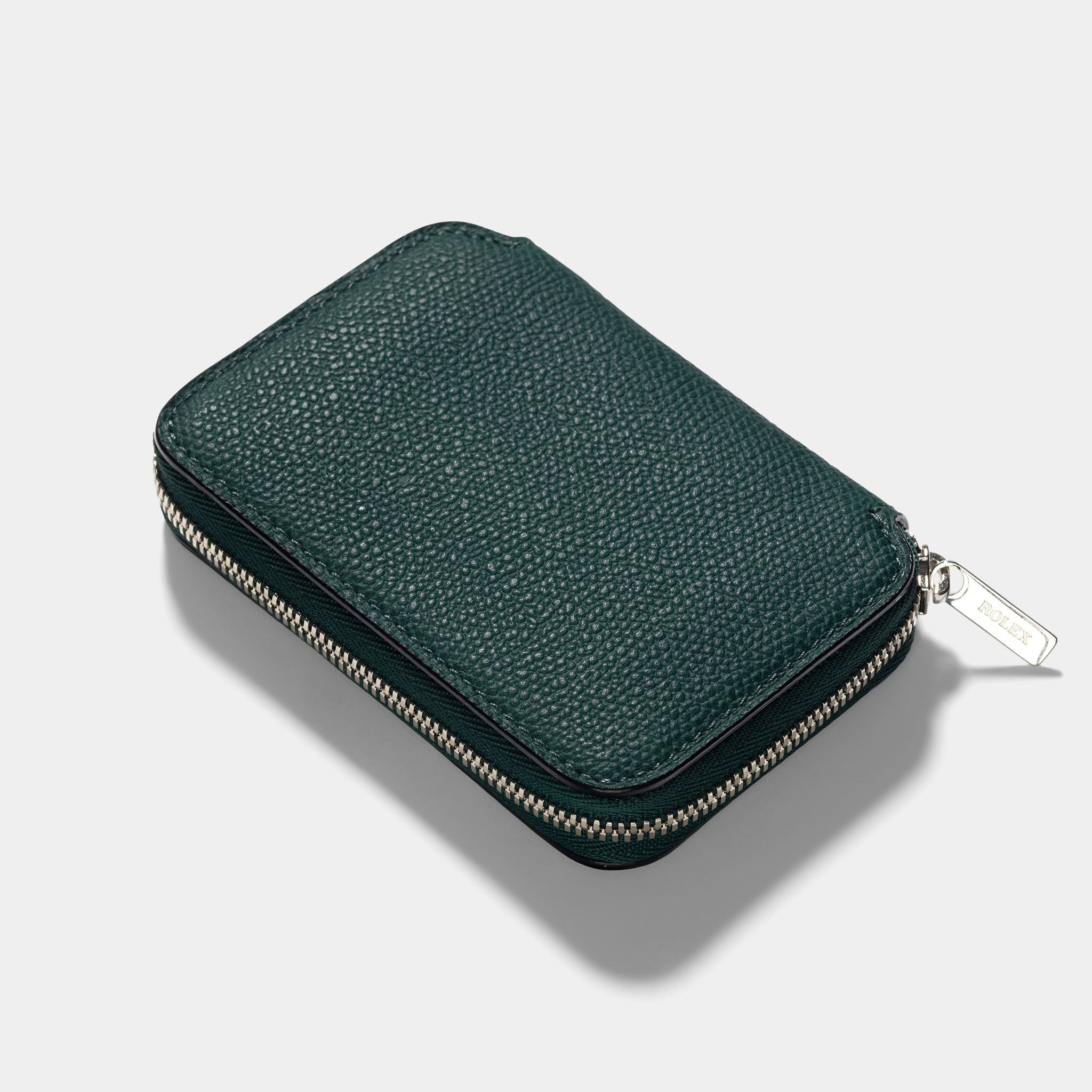 Rolex Green Pebbled Leather Zipped Card Case