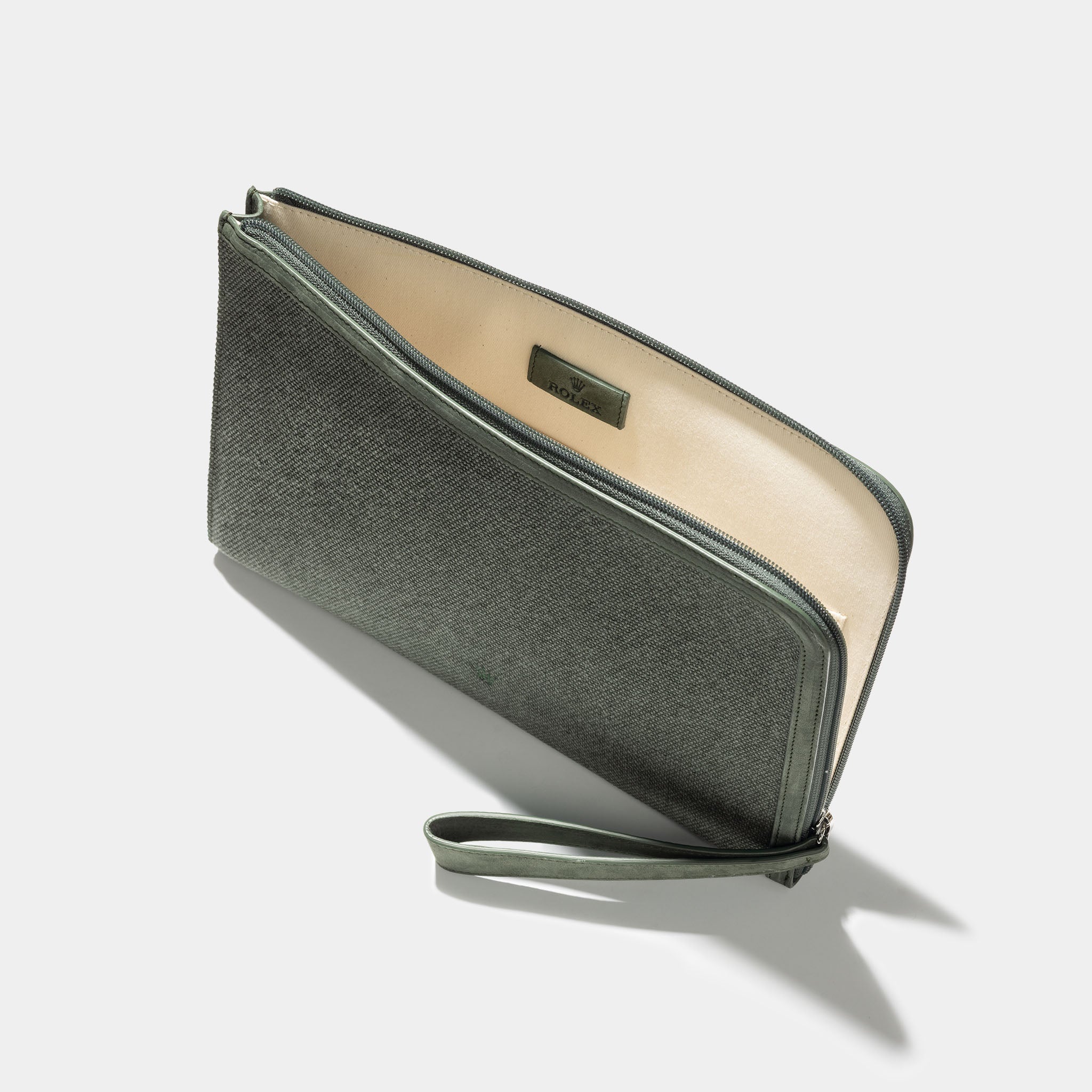 Rolex Green canvas clutch