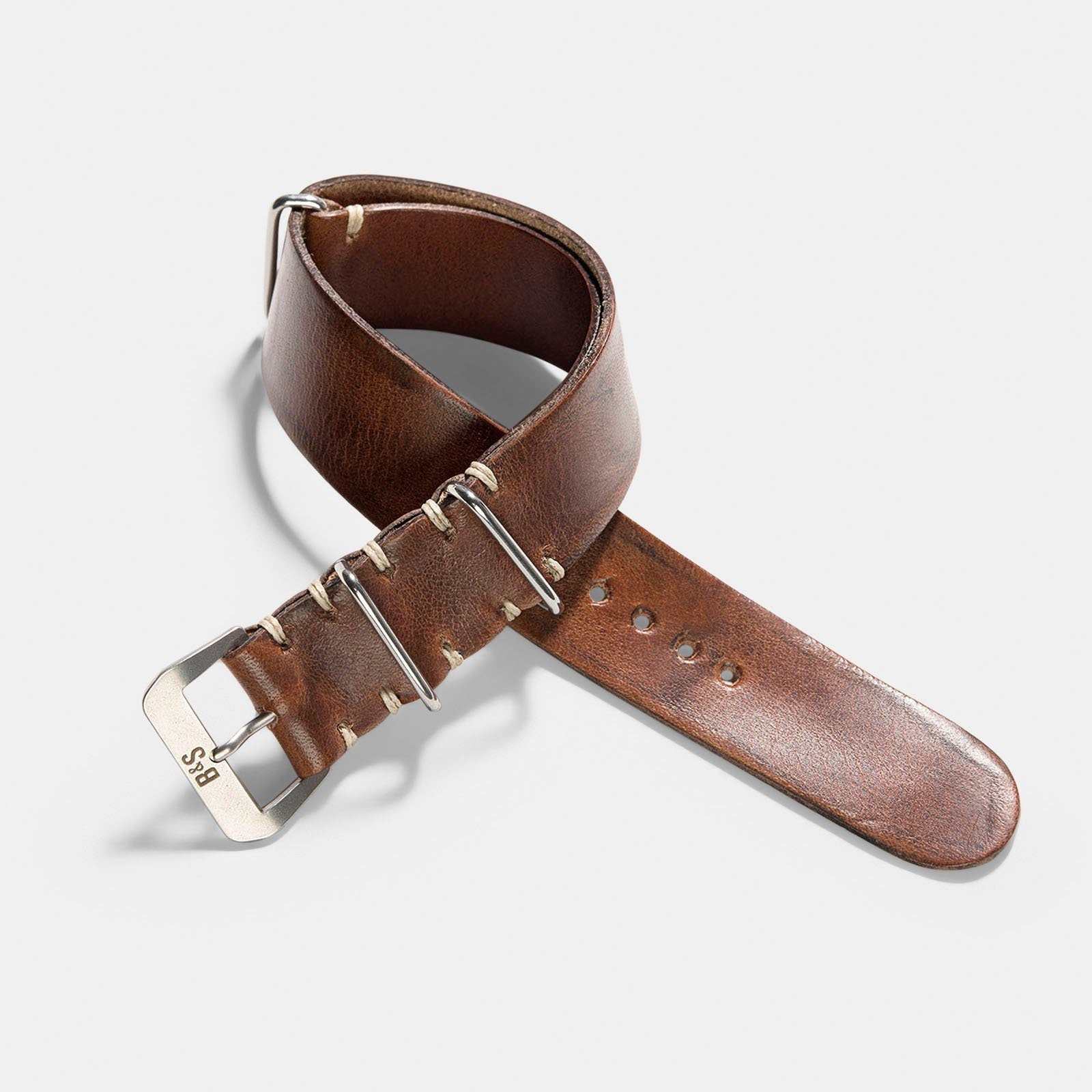 Uhrenarmband für Tudor Black Bay 41mm - Siena Brown Single Pass Leather