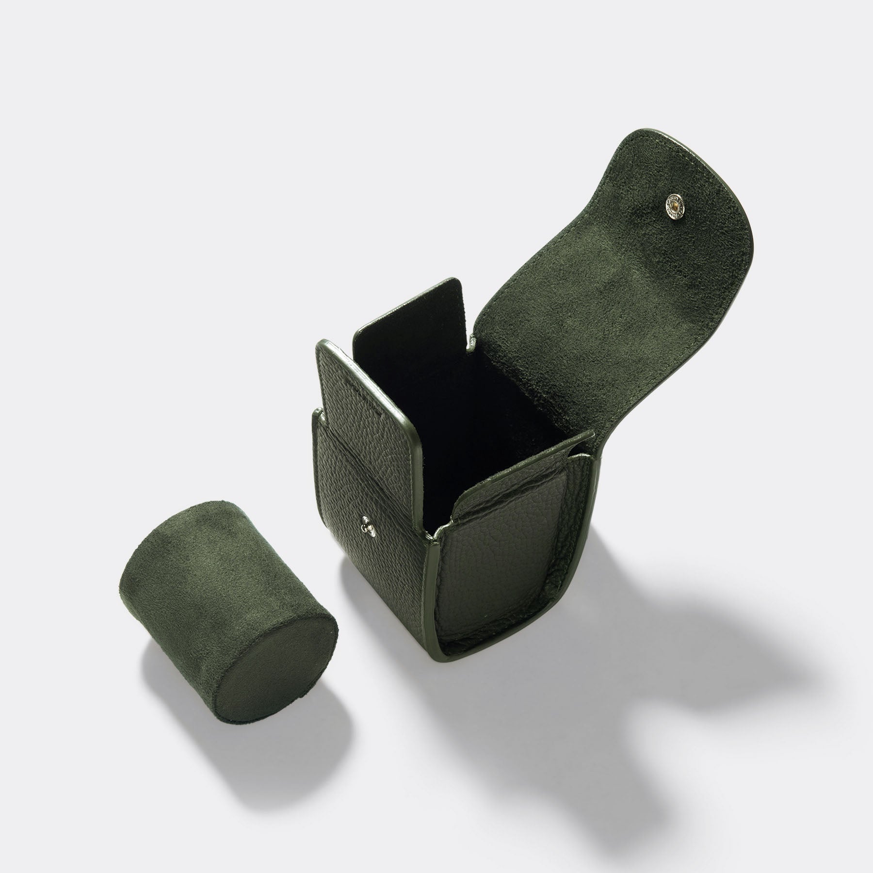 Olive Green Single Leather Watch Cube