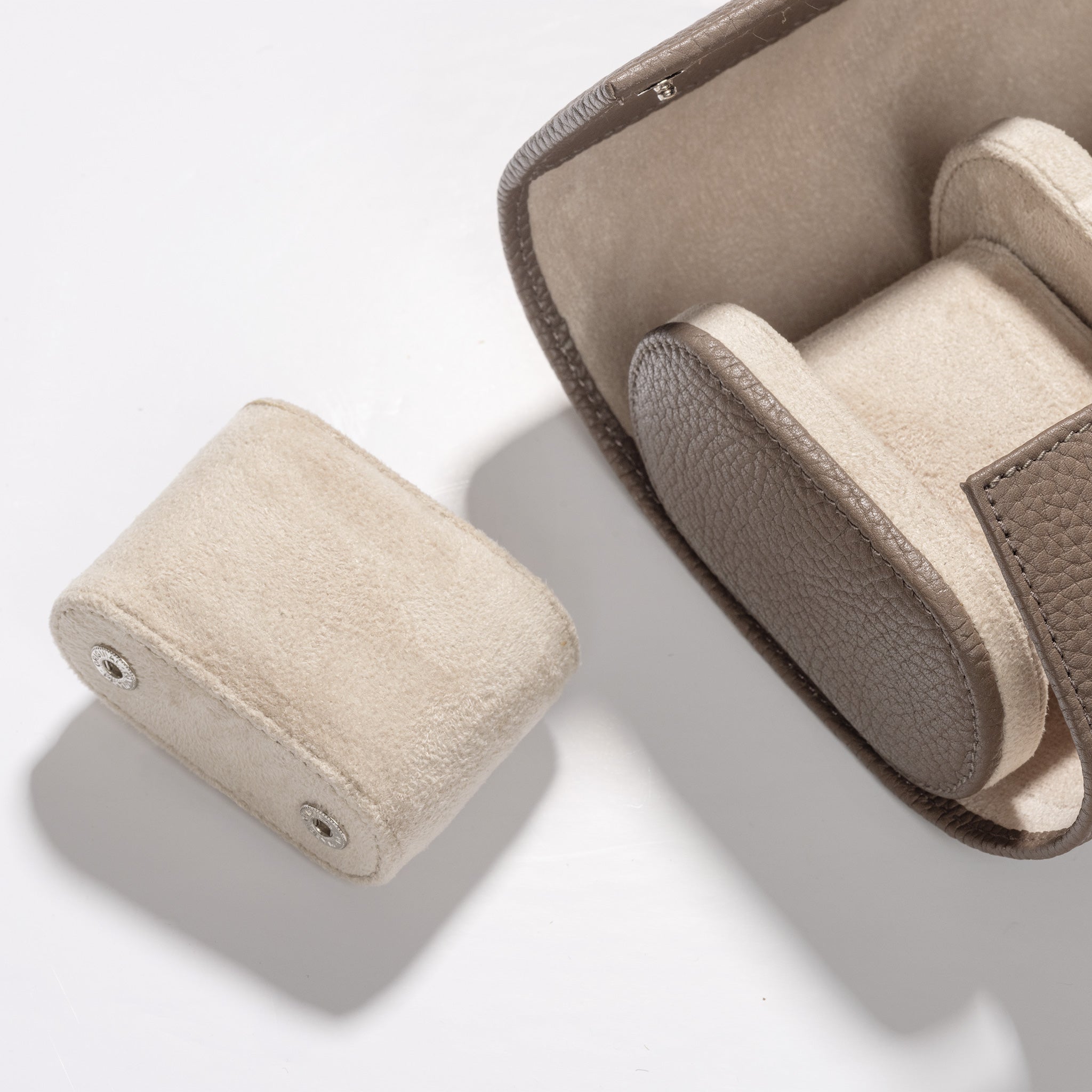 Modular Leder Uhrenrolle Taupe Trio