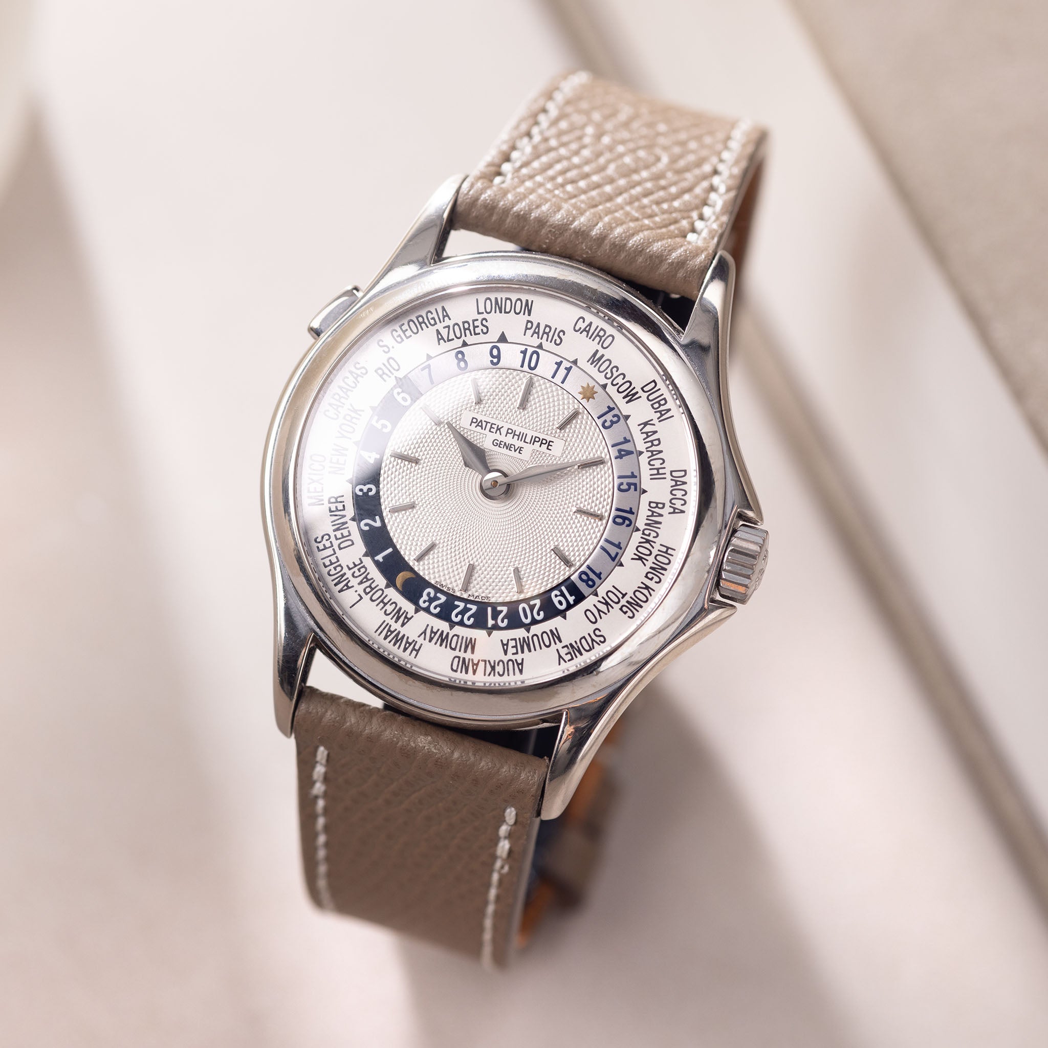 Marston Calf Leder Uhrenarmband Taupe Grau