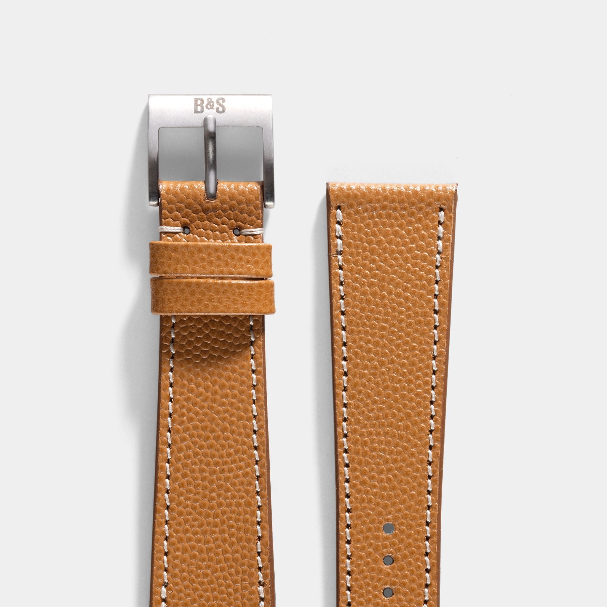 Pebbled Cognac Brown Leather Watch Strap