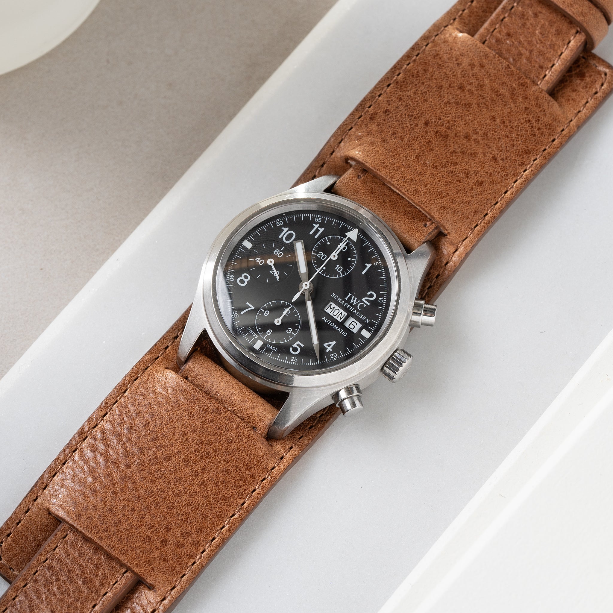 Strap for IWC Flieger Chronograph - Newman Faccio Brown Leather (20mm)