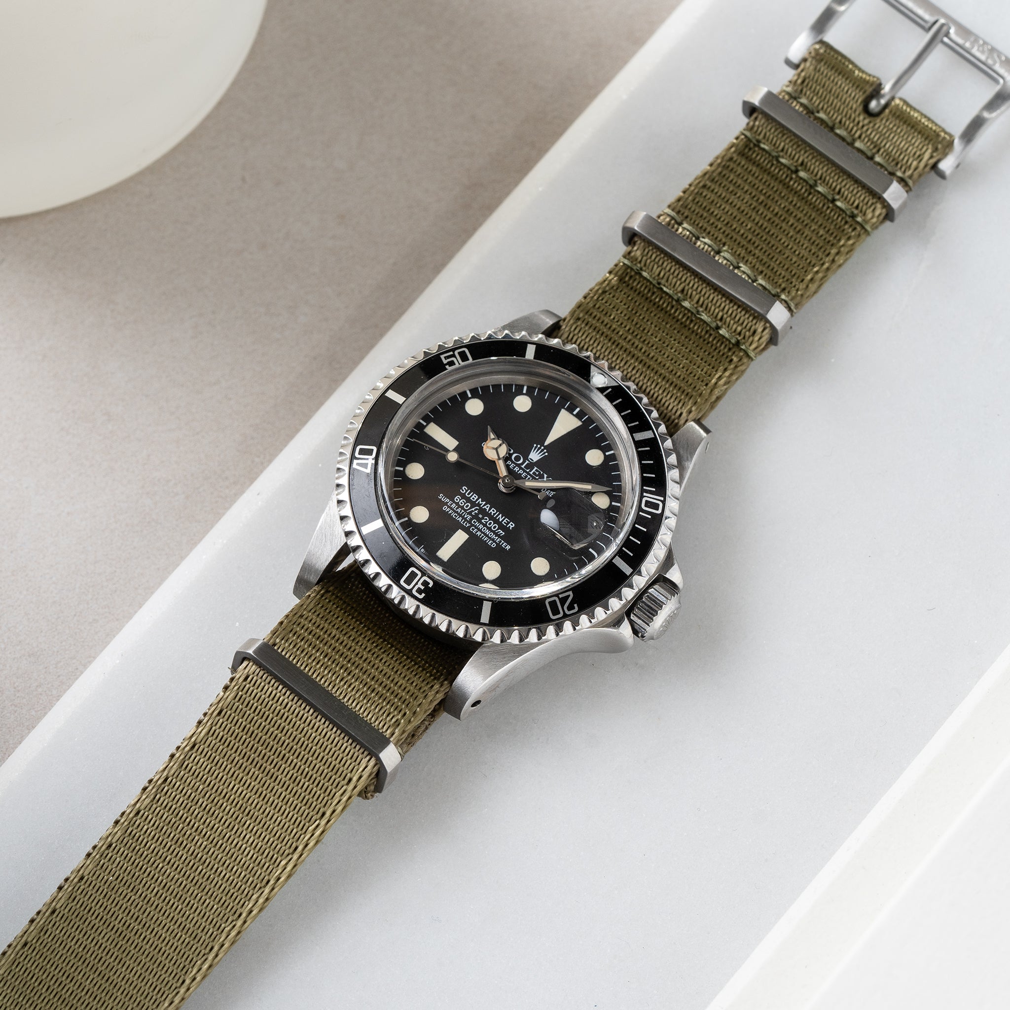 Uhrenarmband für Rolex Submariner 5513 & 1680 - Single Pass Olive Green