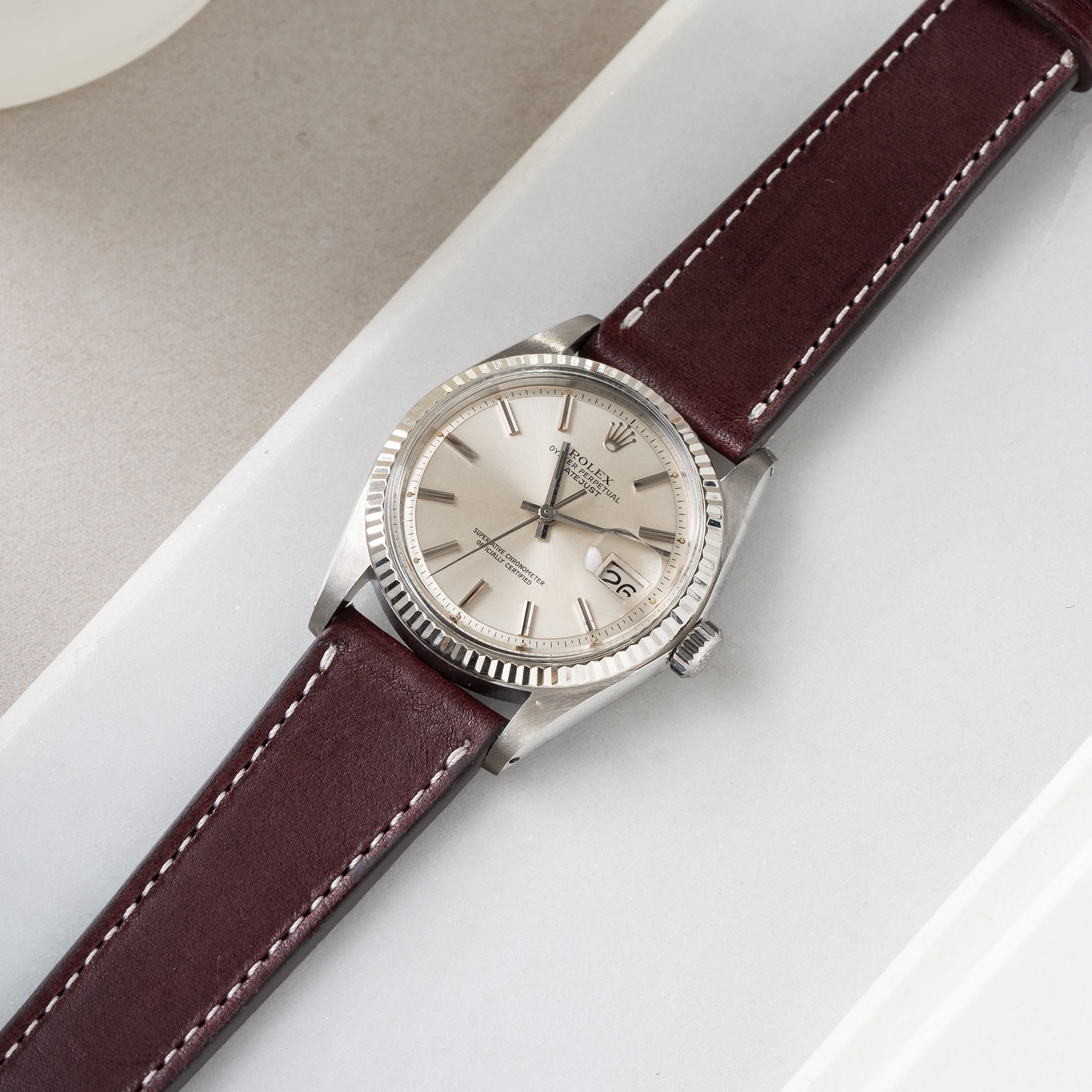 Uhrenarmband für Rolex Datejust 1601 1603 16014 16030 - Luxury Dark Brown Leather