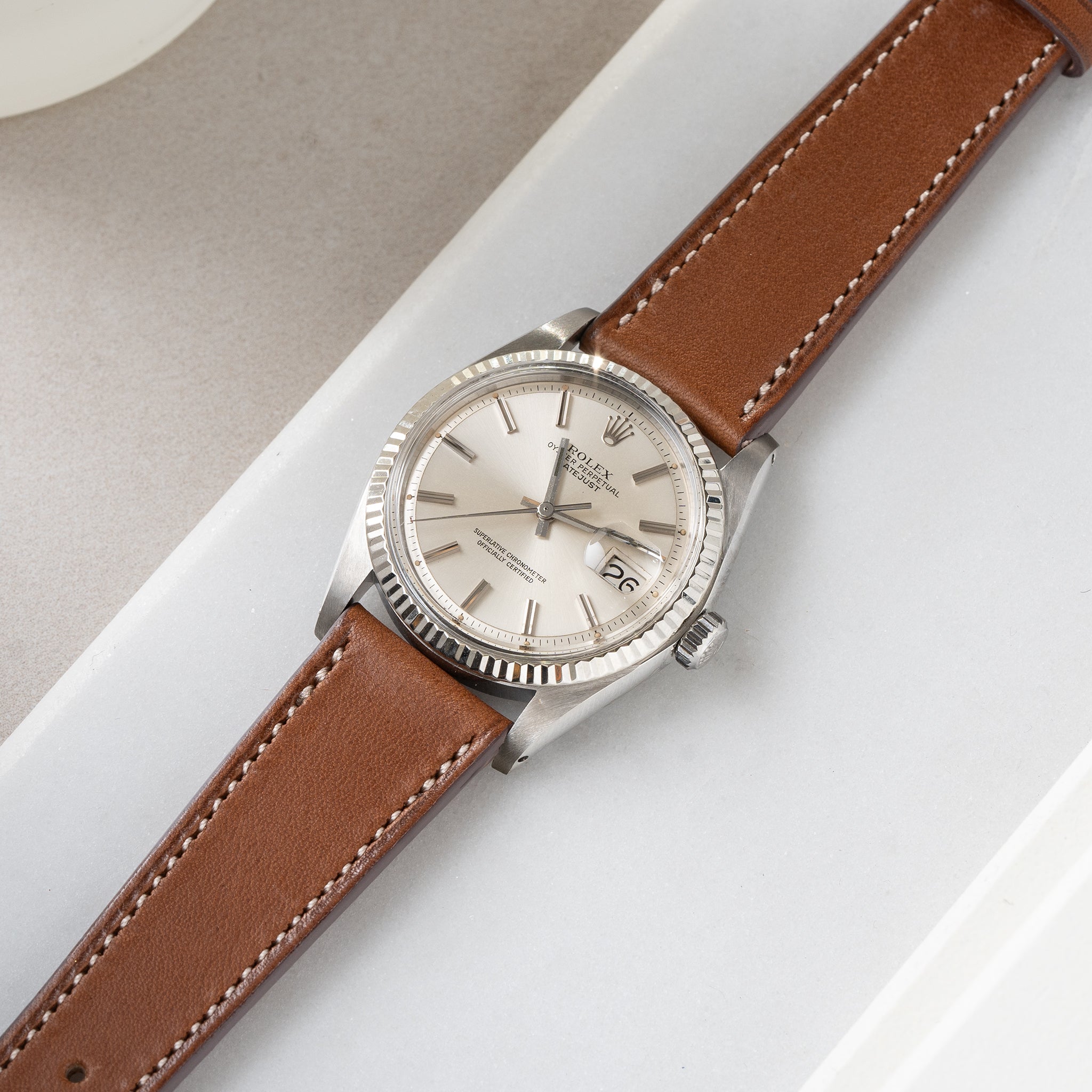 Uhrenarmband für Rolex Datejust 1601 1603 16014 16030 - Luxury Cognac Brown Leather