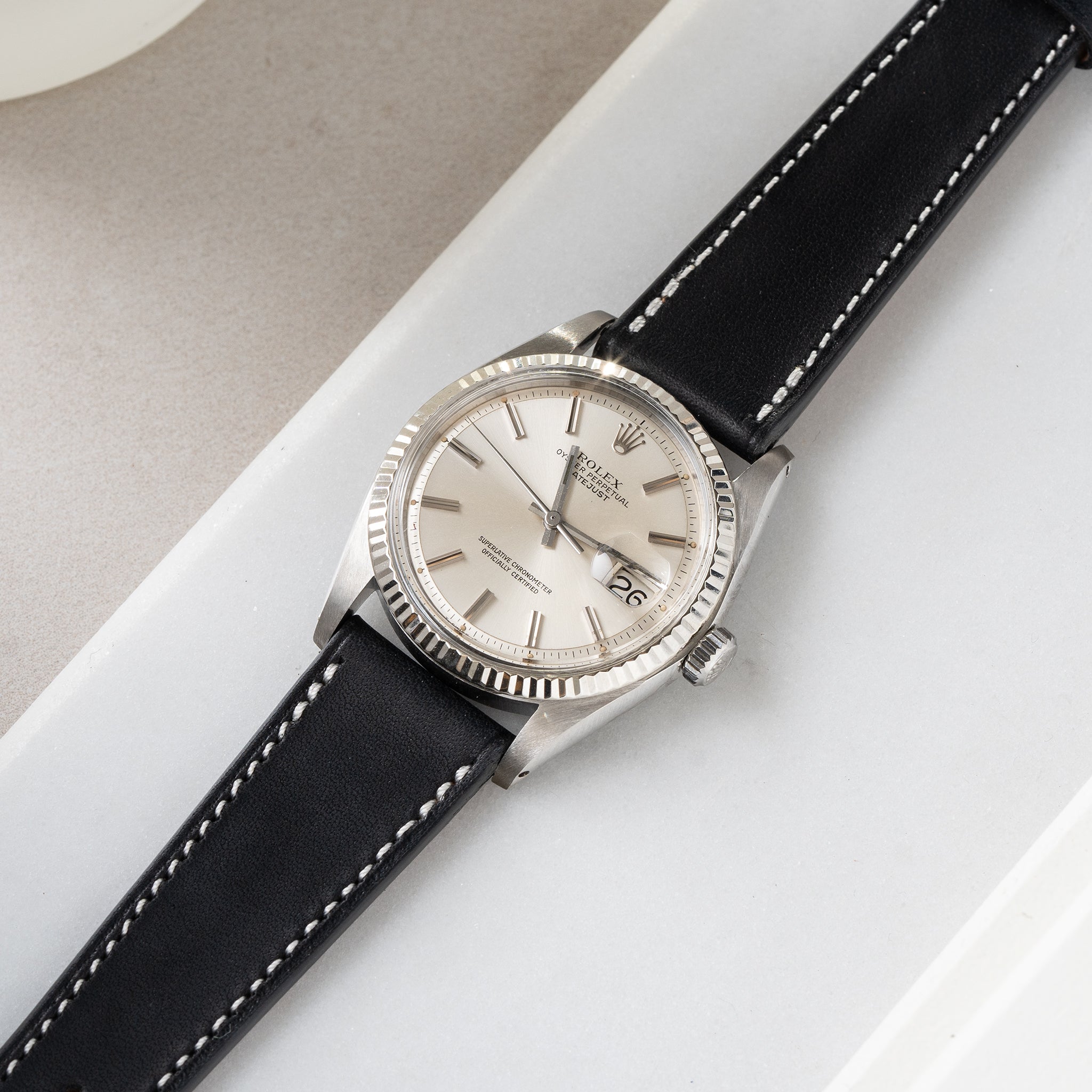 Uhrenarmband für Rolex Datejust 1601 1603 16014 16030 - Chevalin Black Leather