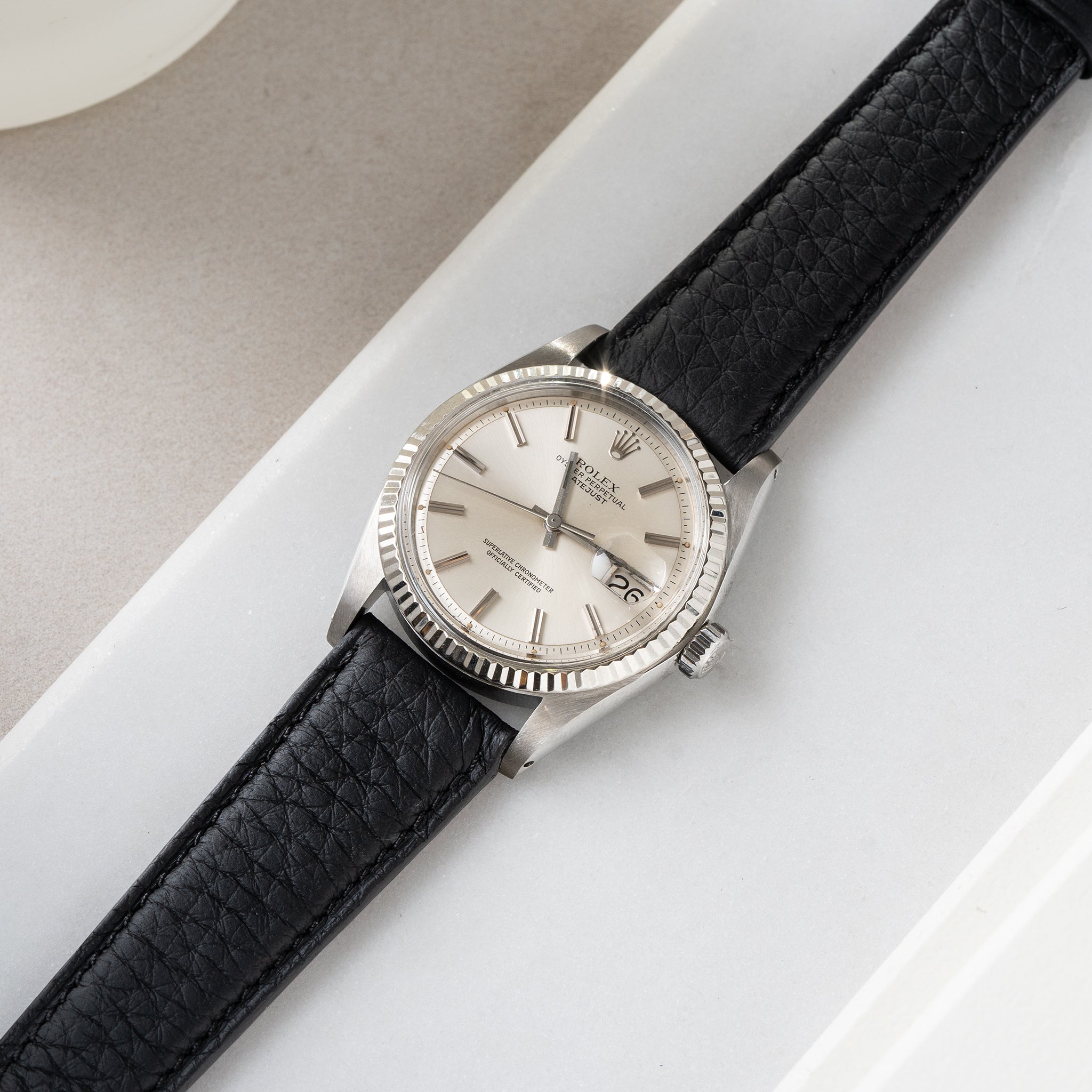 Uhrenarmband für Rolex Datejust 1601 1603 16014 16030 - Taurillon Black Leather