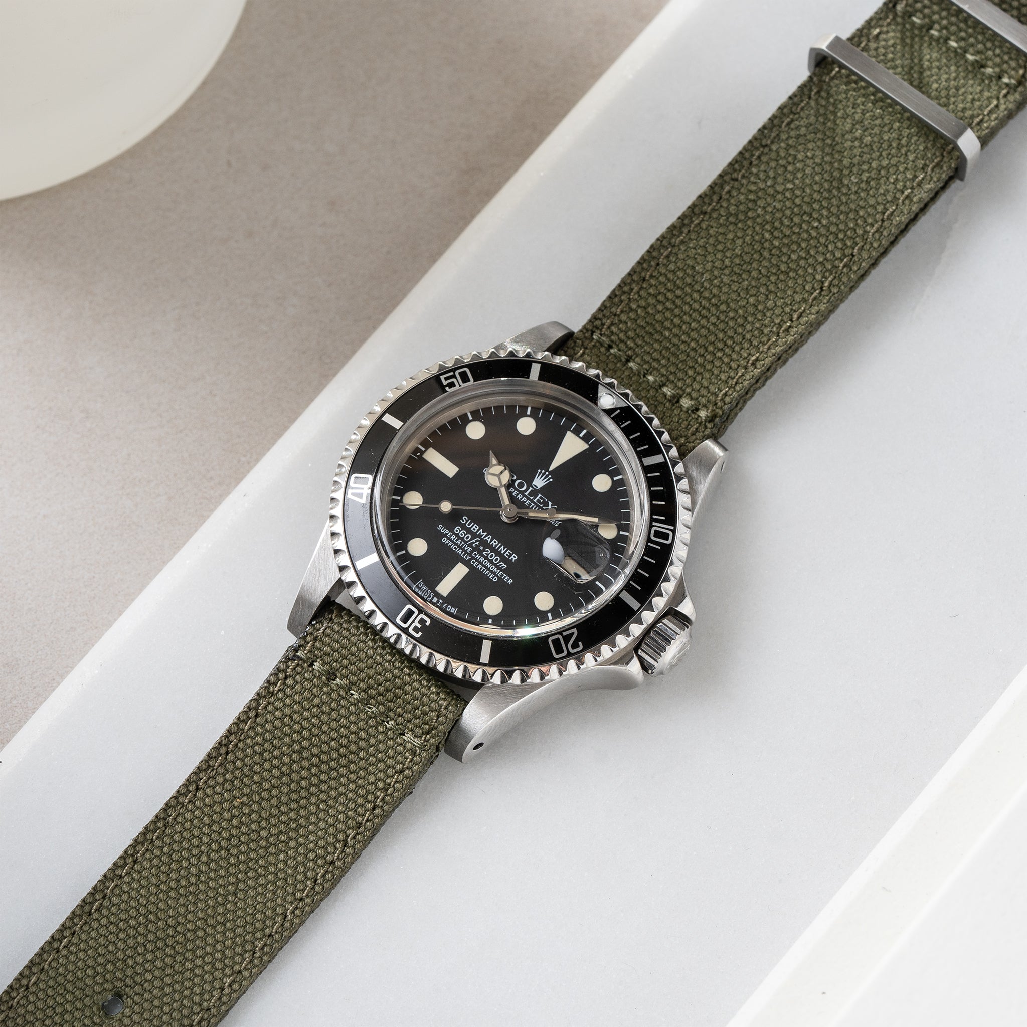 Uhrenarmband für Rolex Submariner 5513 & 1680 - Olive Canvas