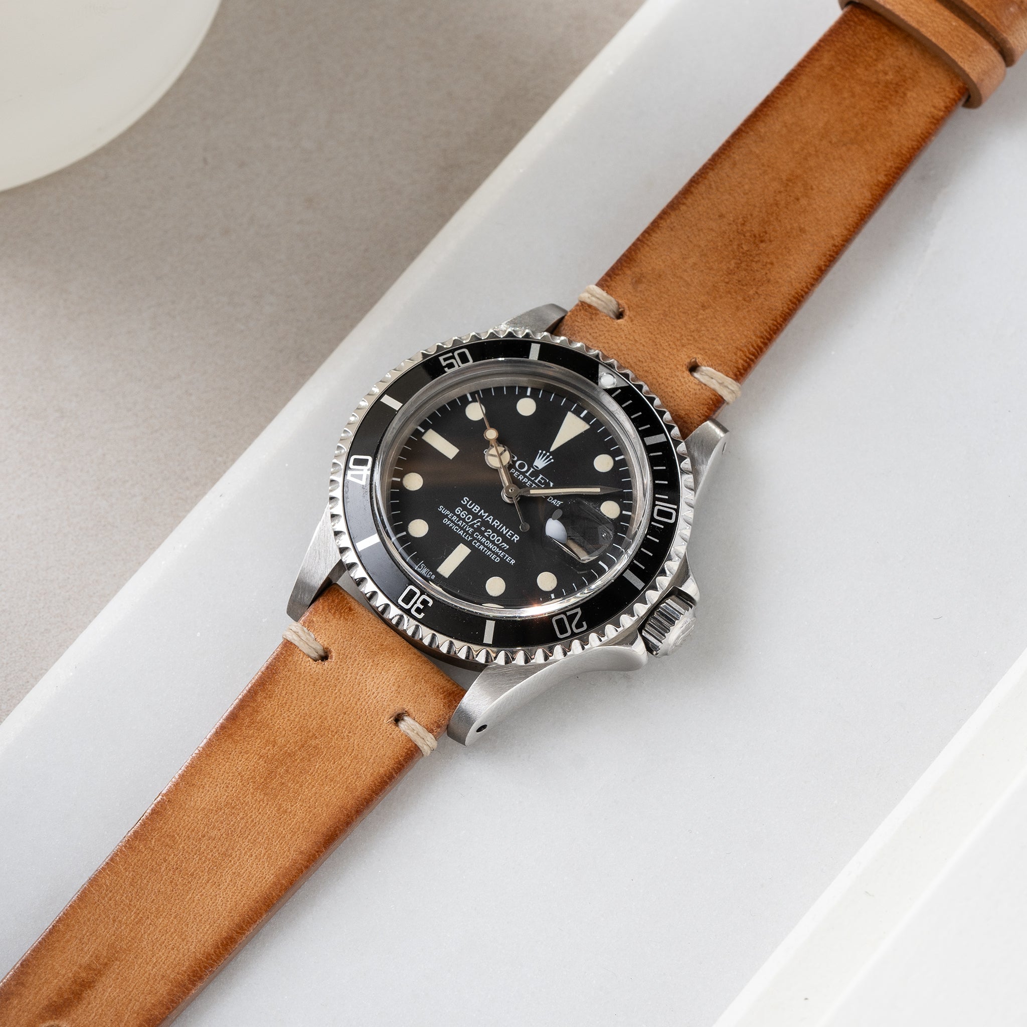 Uhrenarmband für Rolex Submariner 5513 & 1680 - Caramel Brown Leather