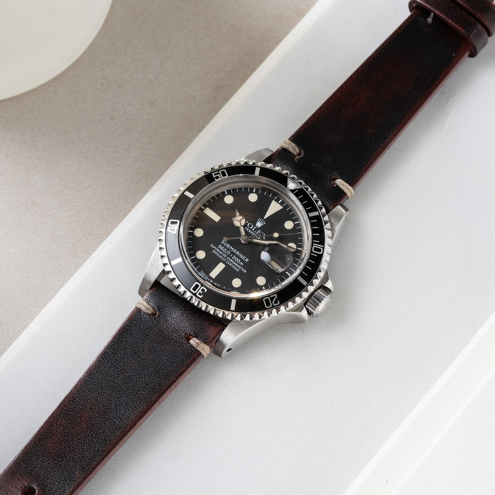 Uhrenarmband für Rolex Submariner 5513 & 1680 - Diablo Black Leather