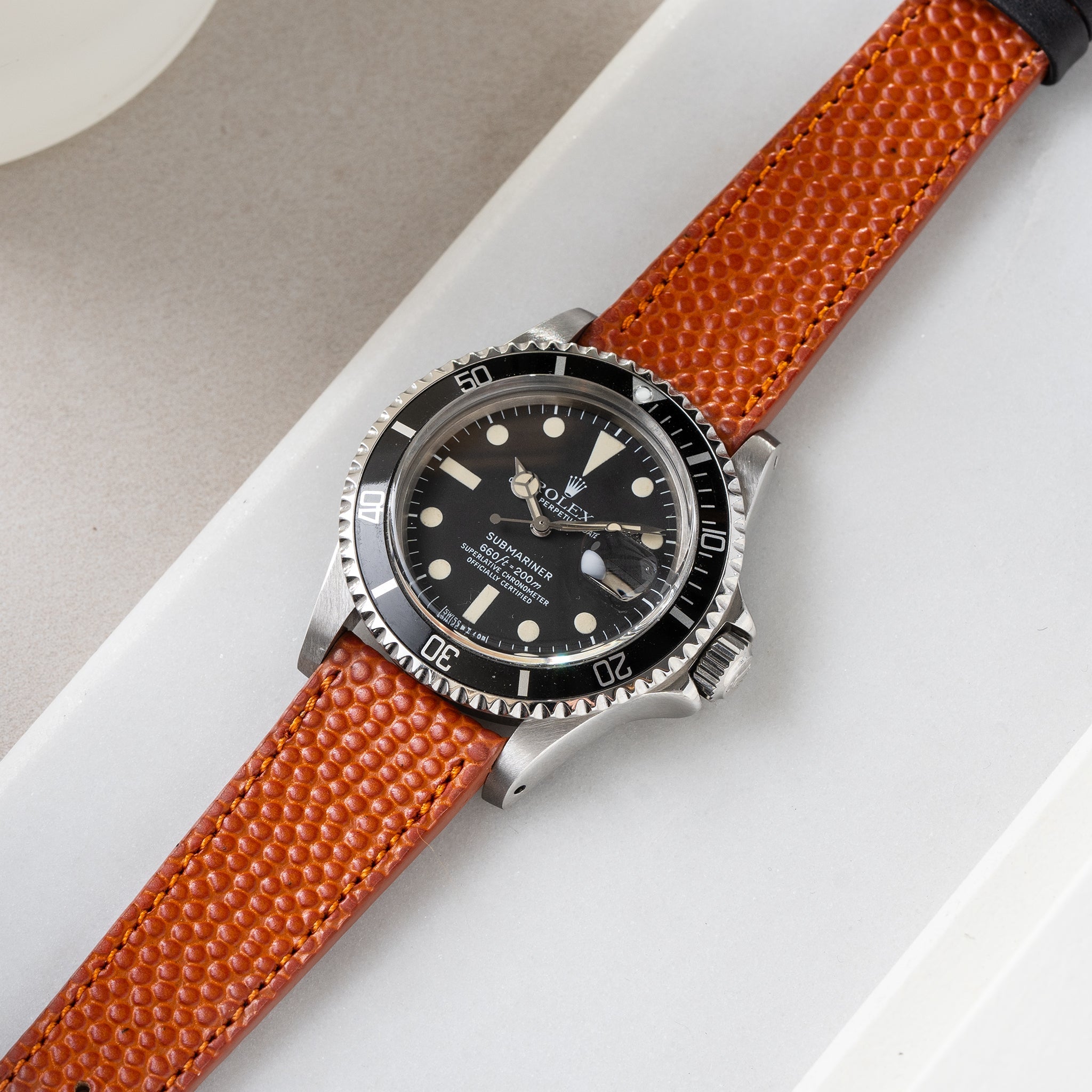 Uhrenarmband für Rolex Submariner 5513 & 1680 - The Basketball Horween Leather