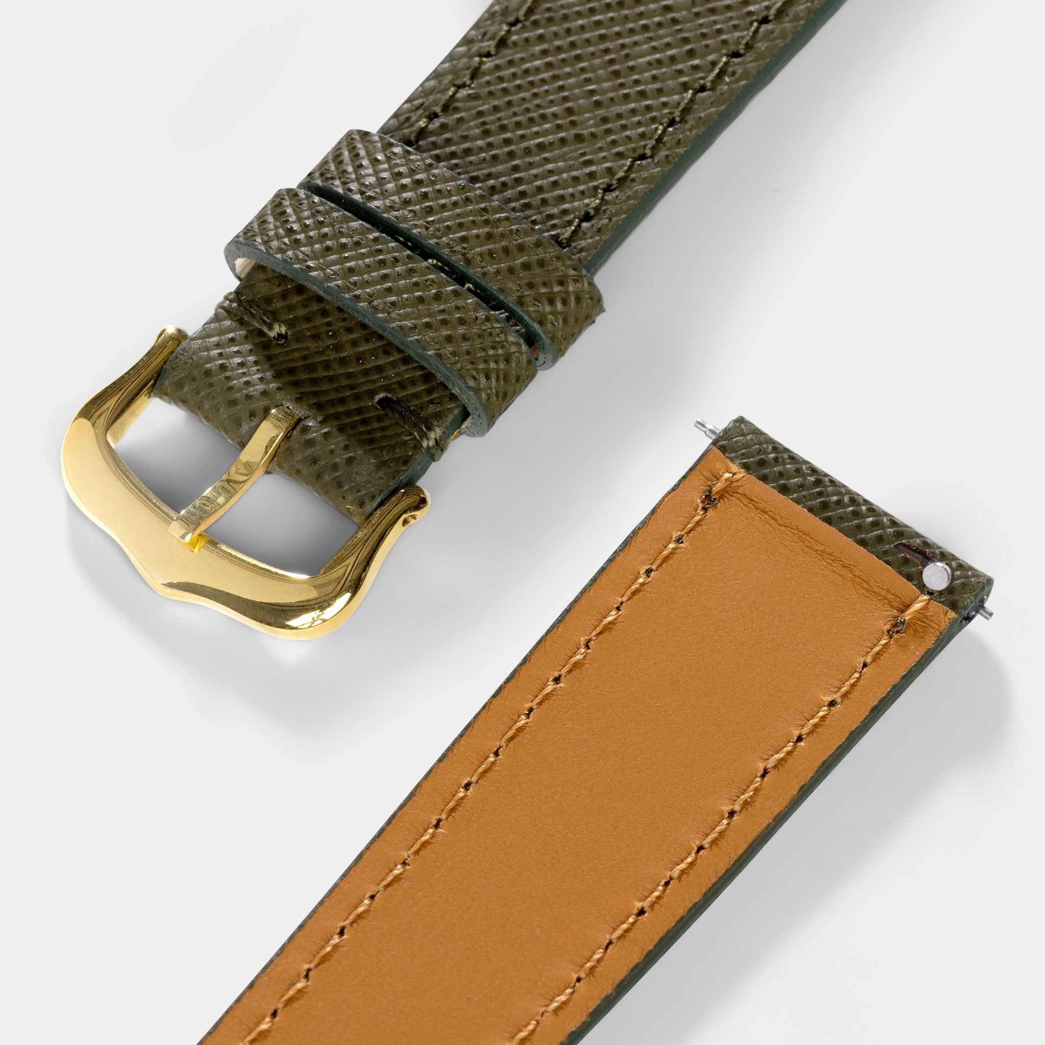 Uhrenarmband für Cartier Tank Louis (2021-2024) - The Saffiano Olive