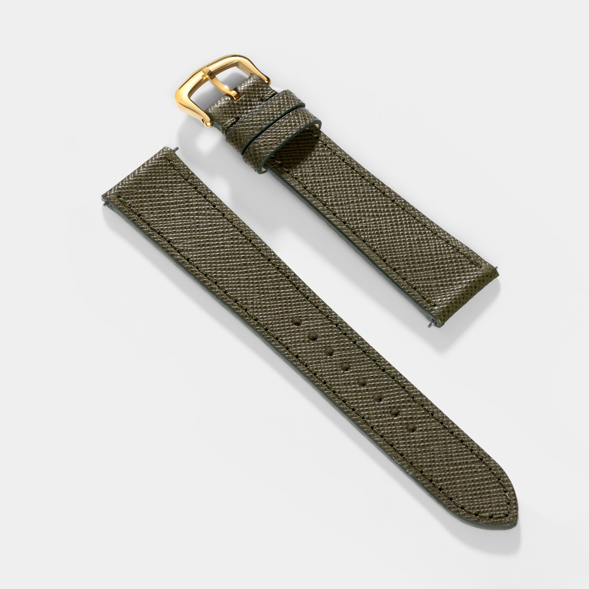 Uhrenarmband für Cartier Tank Louis (2021-2024) - The Saffiano Olive