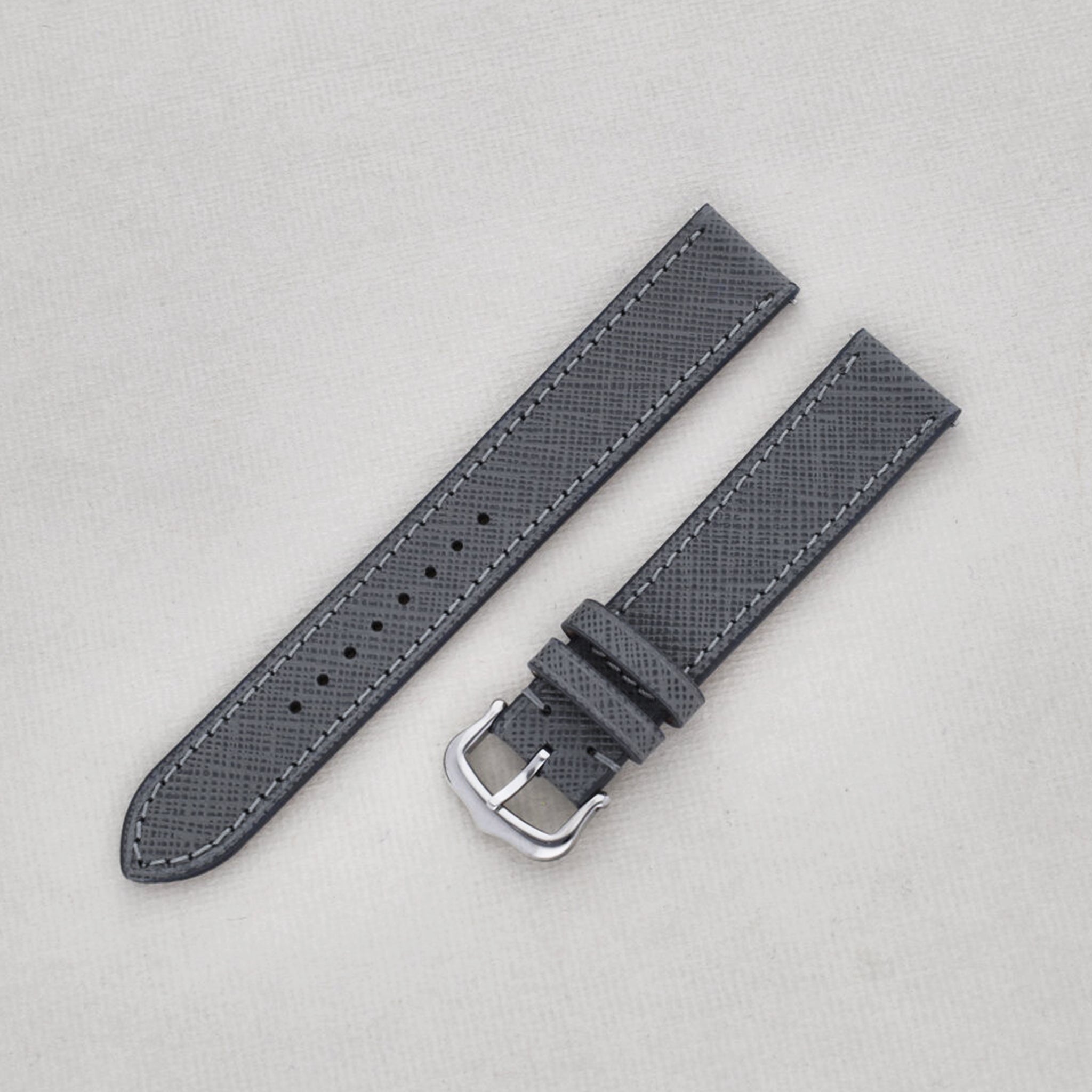 Sample Sale - Strap for Cartier 17.5mm - Saffiano Grey Leather - 17.5mm
