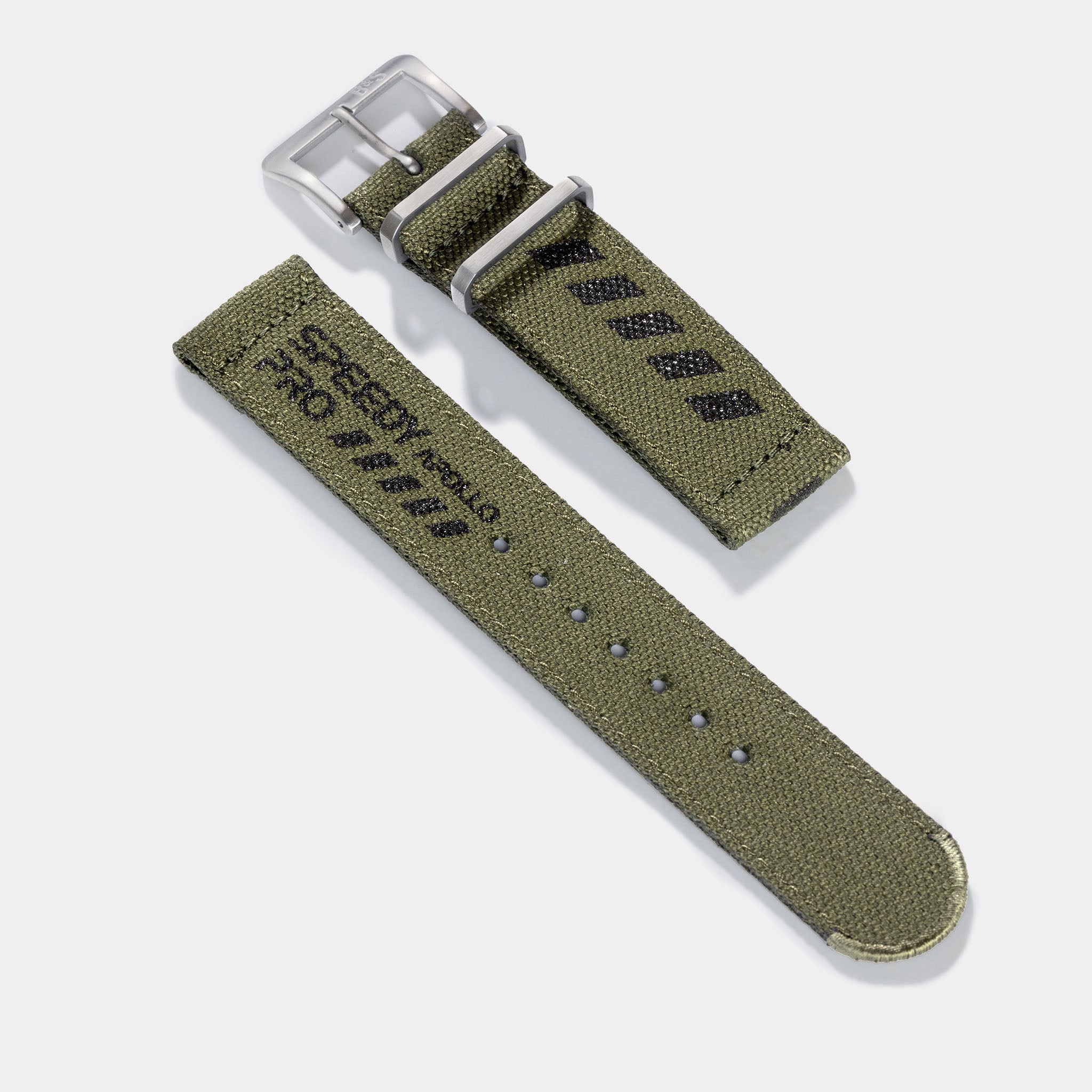 Strap for Omega Speedmaster Professional - Canvas Speedy Print in Olive, Taupe oder Grau