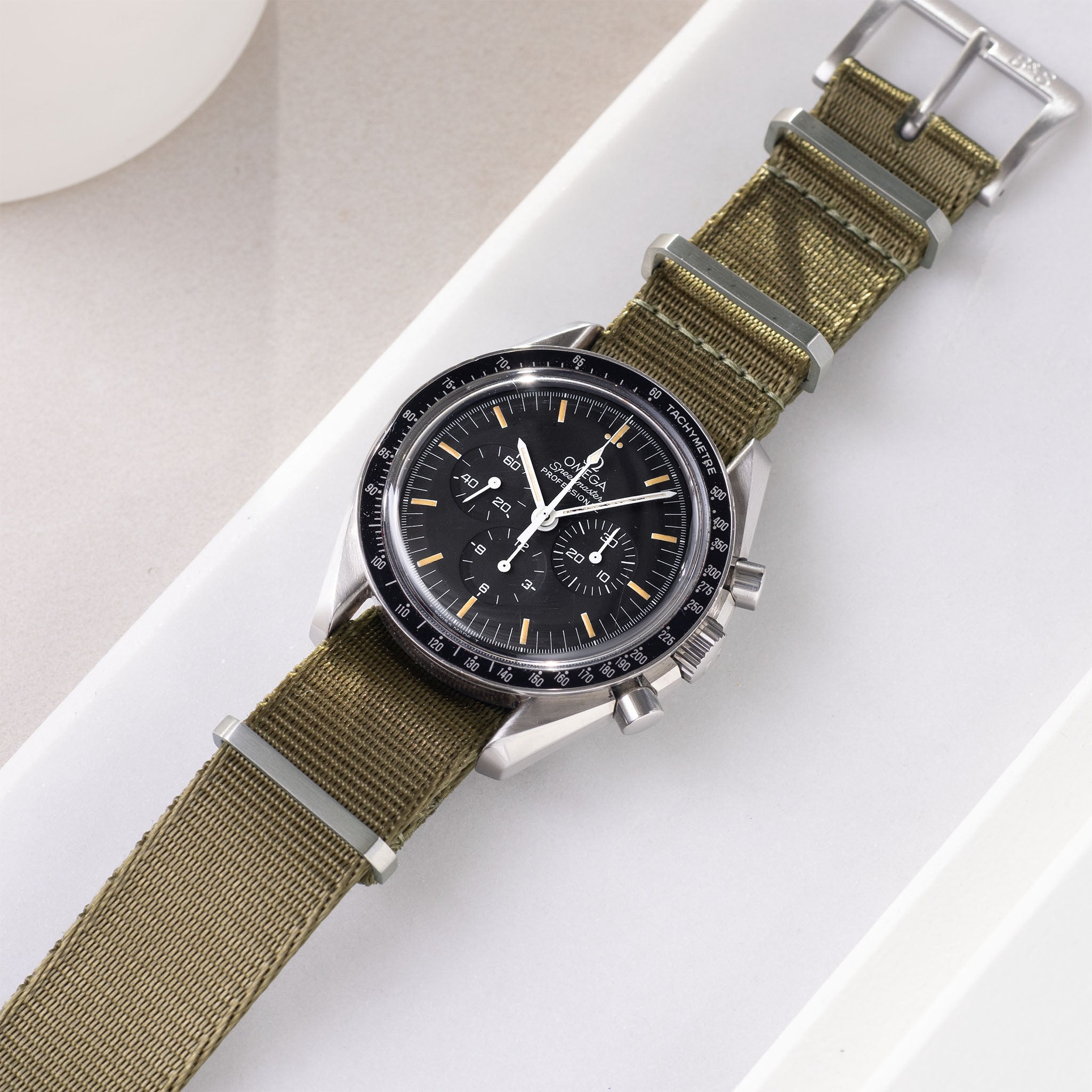 Strap for Omega Speedmaster Professional Nylon Nato Olive Green