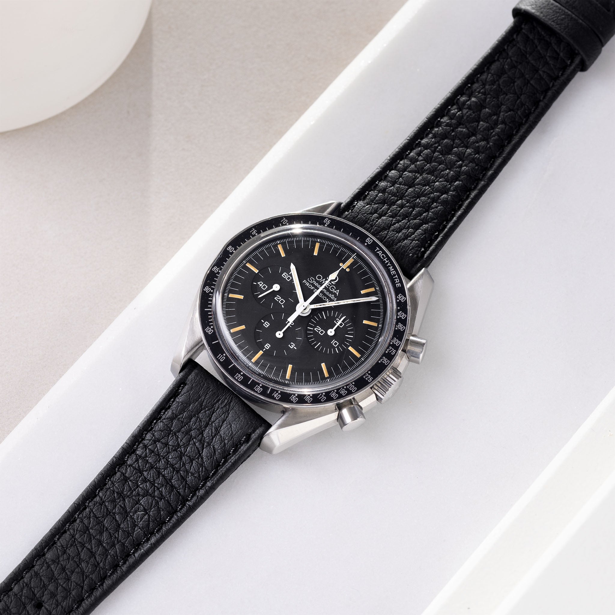 Uhrenarmband für Omega Speedmaster Professional - Taurillon Black Leather