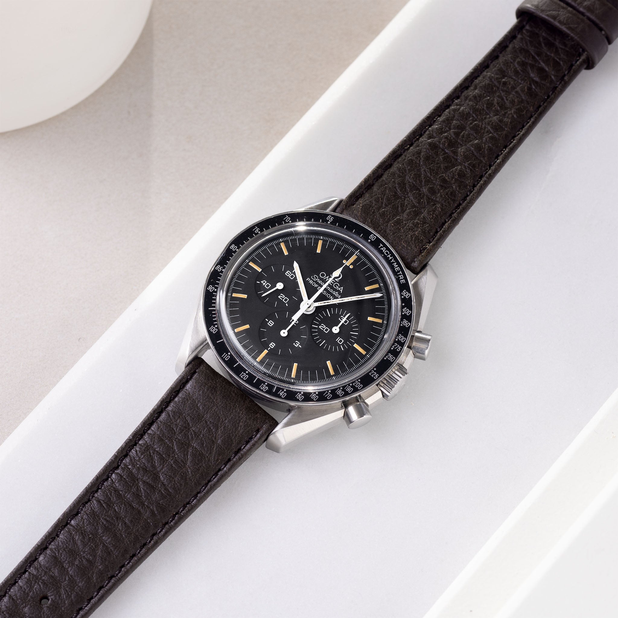 Uhrenarmband für Omega Speedmaster Professional - Taurillon Dark Brown Leather