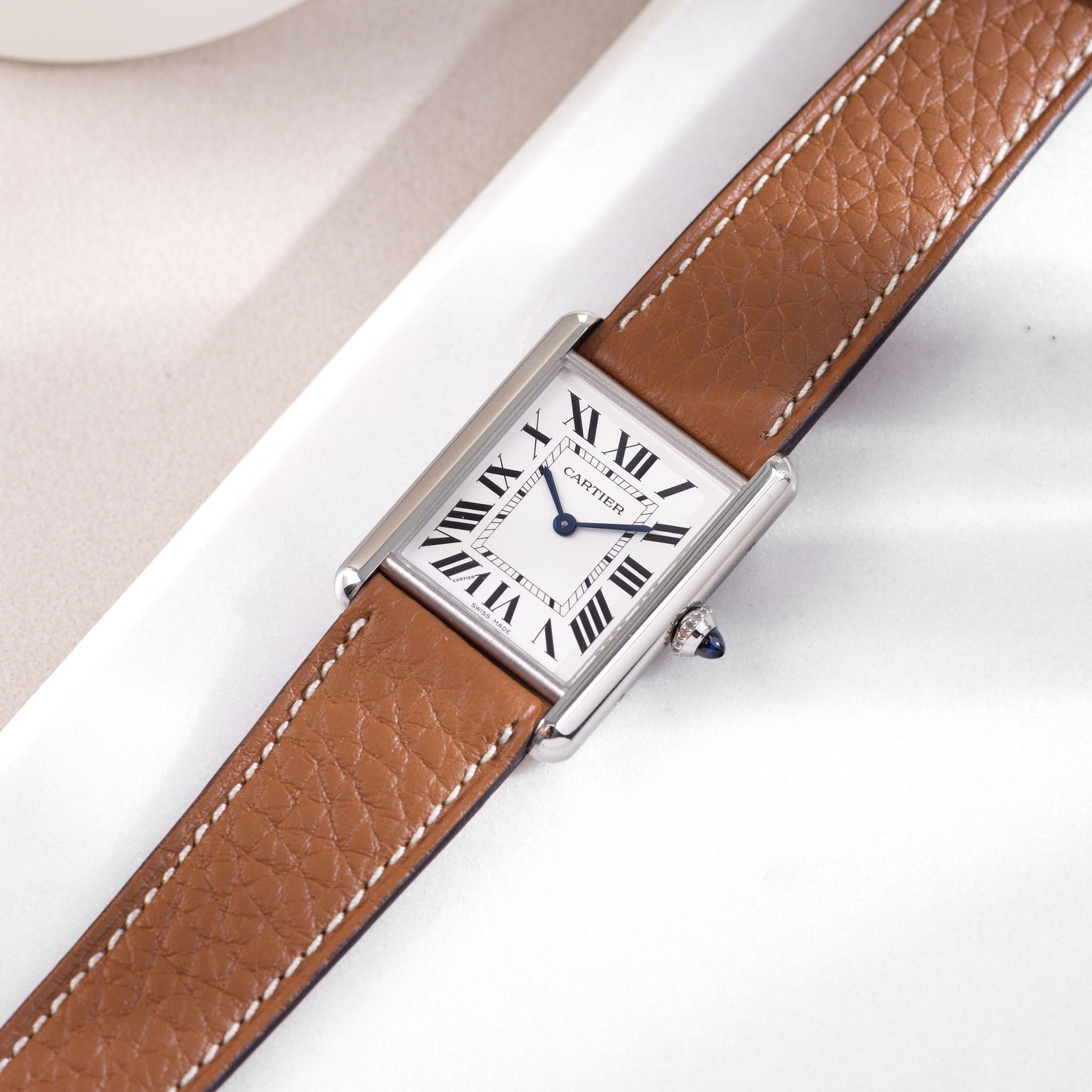 Uhrenarmband für Cartier Tank Must (2021-2024) - The Taurillon Brown