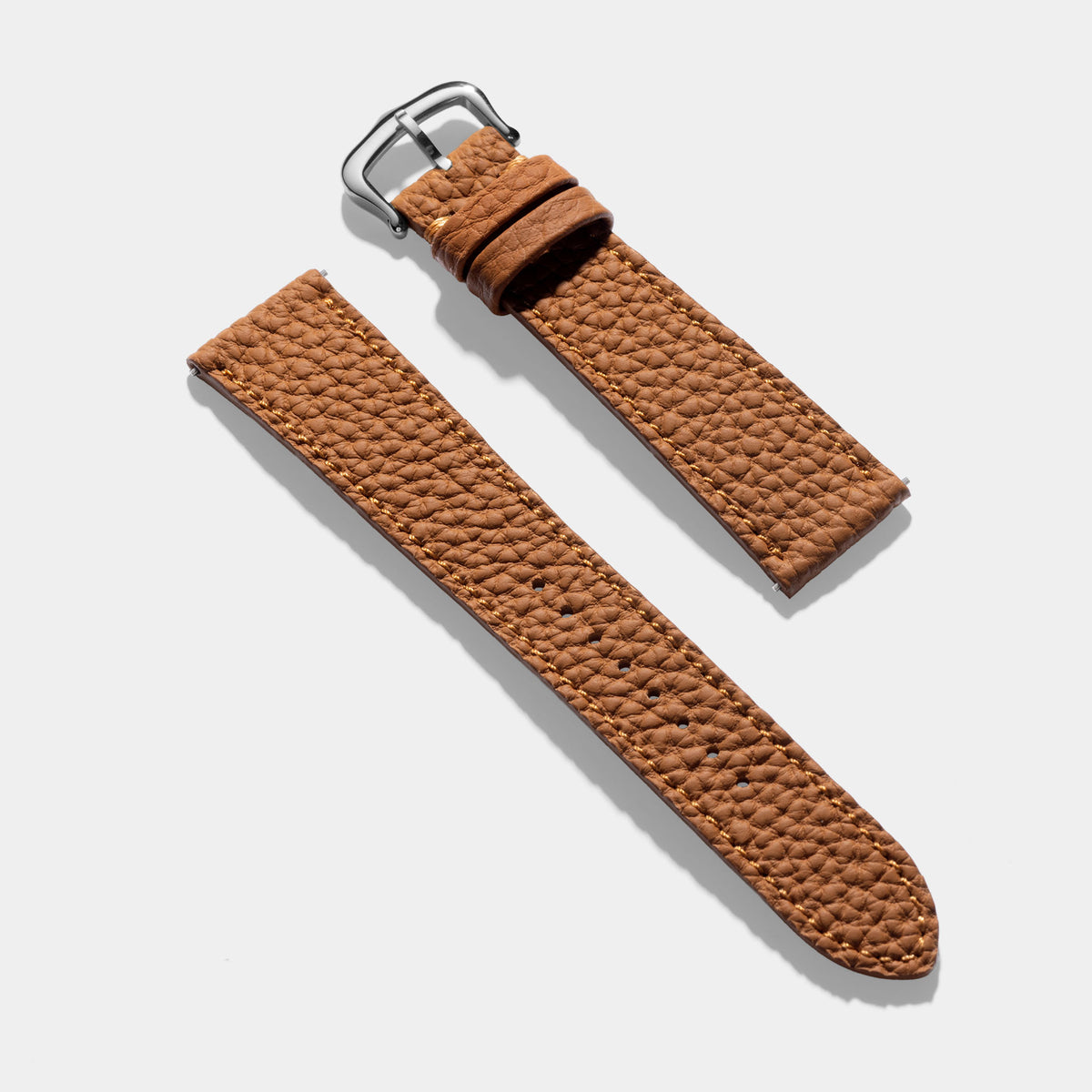 Grana Cognac Brown Tonal Leather Watch Strap