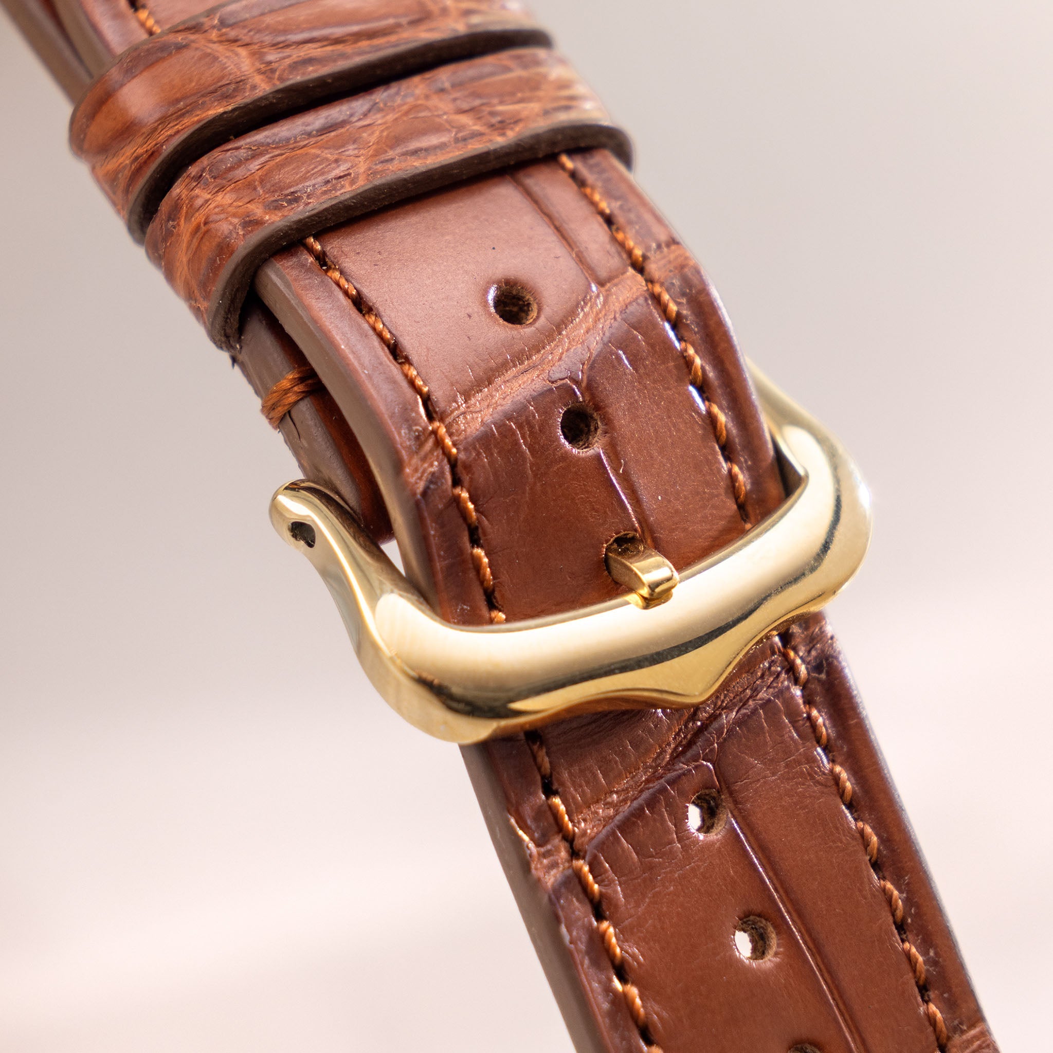 Uhrenarmband für Cartier 17.5mm - The Cognac Alligator Full Cut