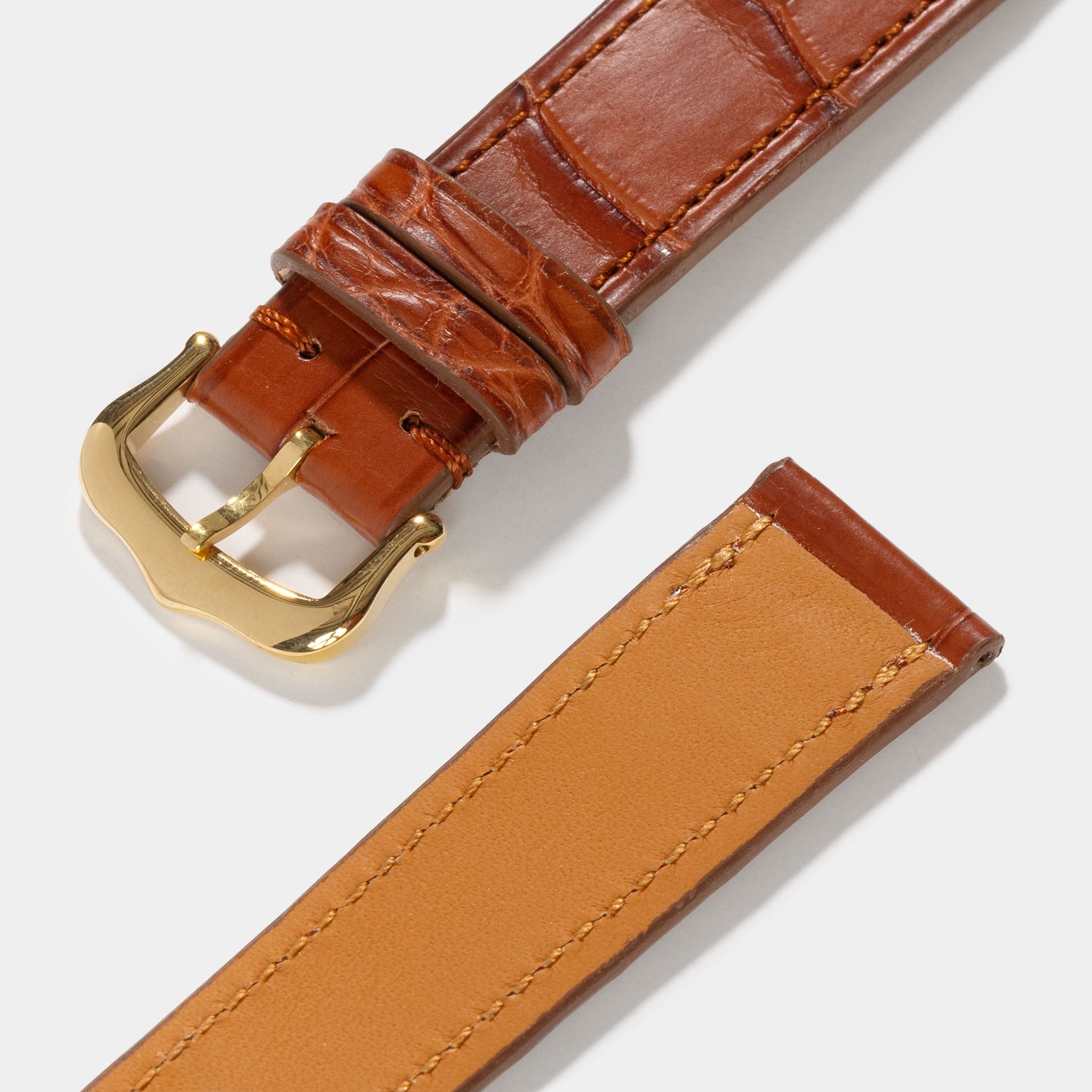 Uhrenarmband für Cartier 17.5mm - The Cognac Alligator Full Cut